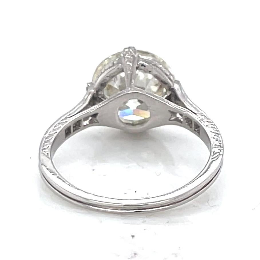 Antique GIA 2.89 Carat Old European Cut Diamond Platinum Engagement Ring 1