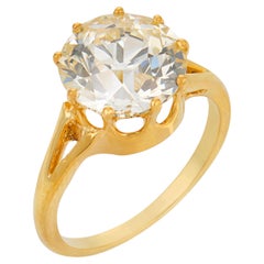 Antique GIA 3.55 carat old European diamond 18k gold engagement ring