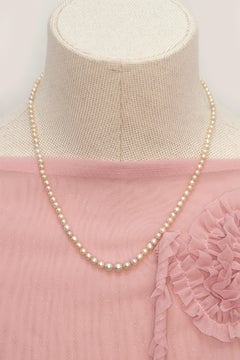 Collier ancien certifié GIA 109 perles naturelles et diamants