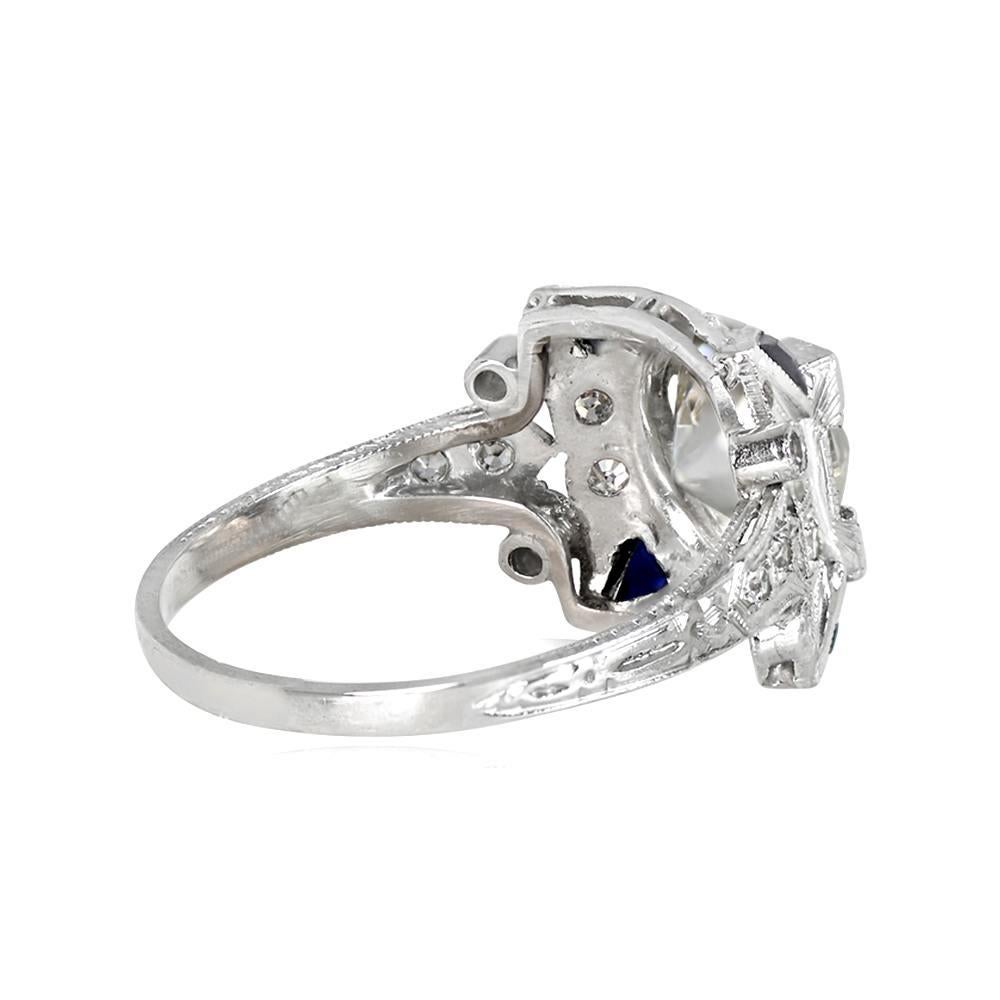 Old European Cut Antique GIA-Certified 1.64 Carat Euro-Cut Diamond Ring, Platinum For Sale