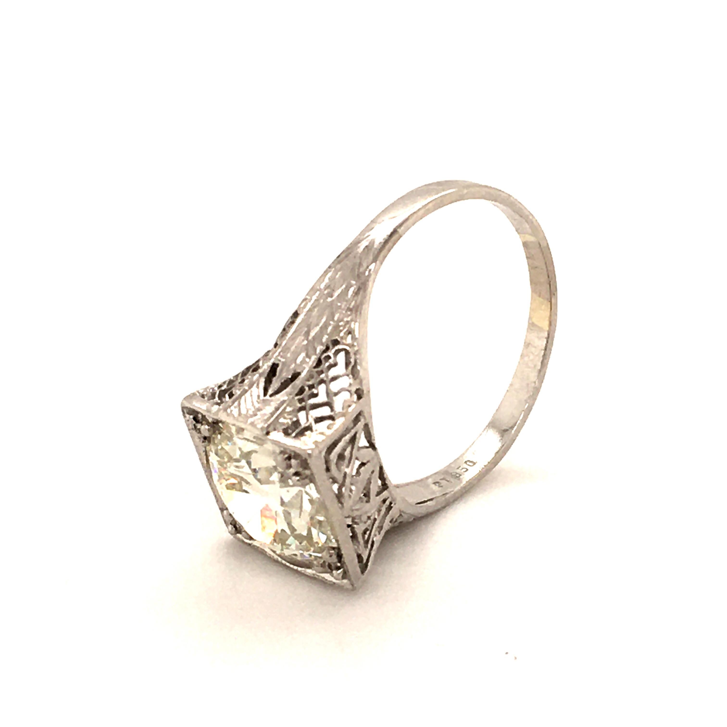 Antique GIA Certified Old Cut Diamond Ring in Platinum 3
