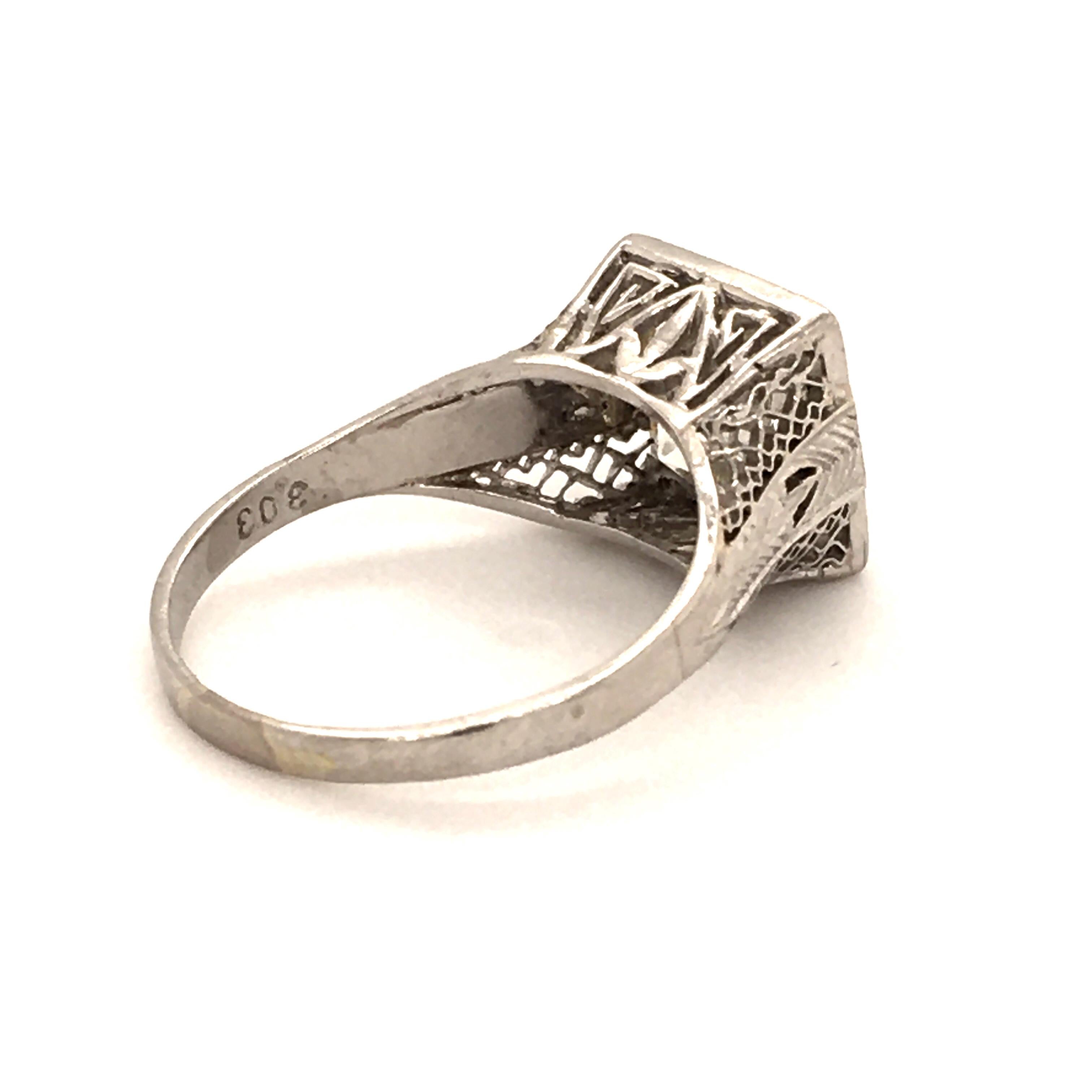 Women's or Men's Antique GIA Certified Old Cut Diamond Ring in Platinum