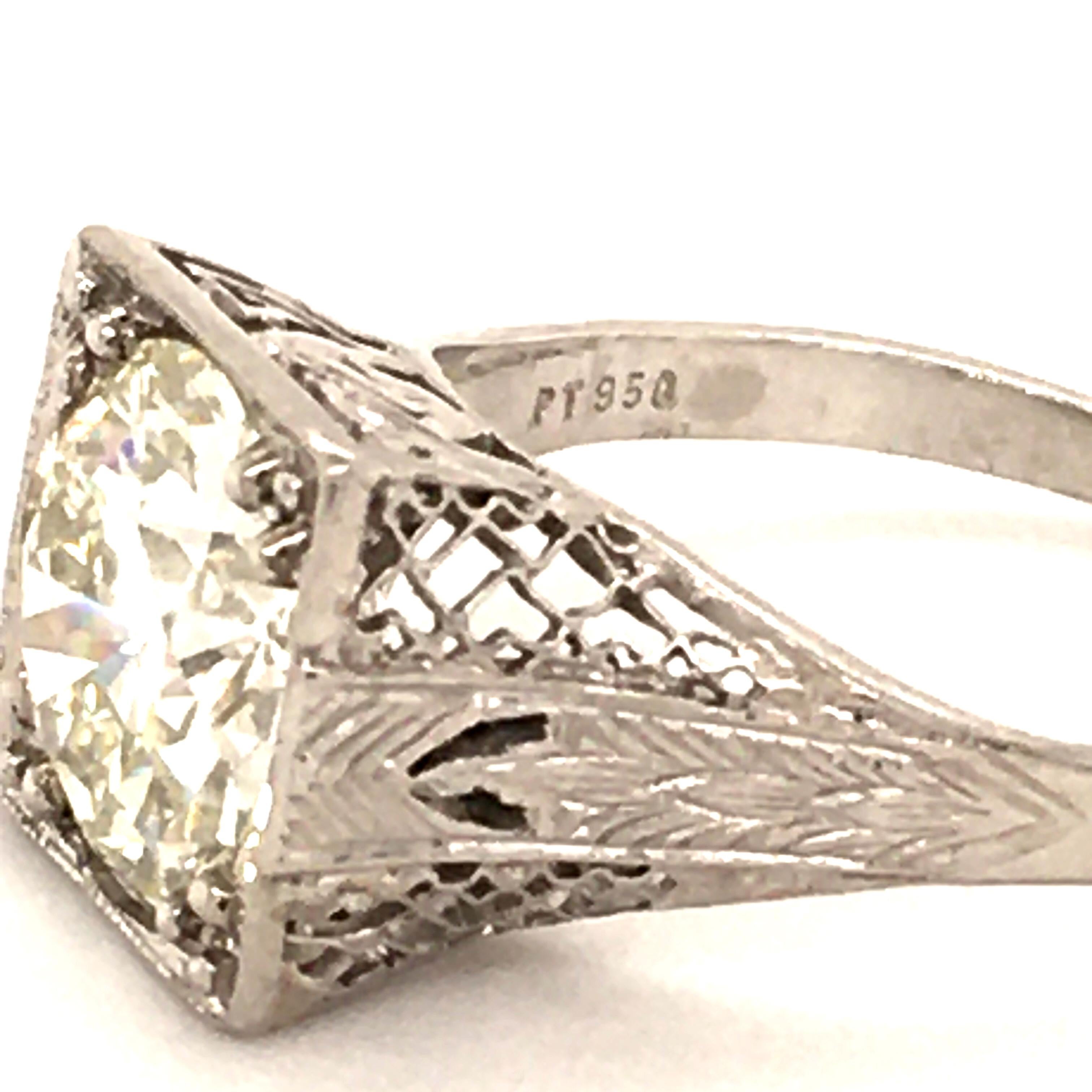 Antique GIA Certified Old Cut Diamond Ring in Platinum 2