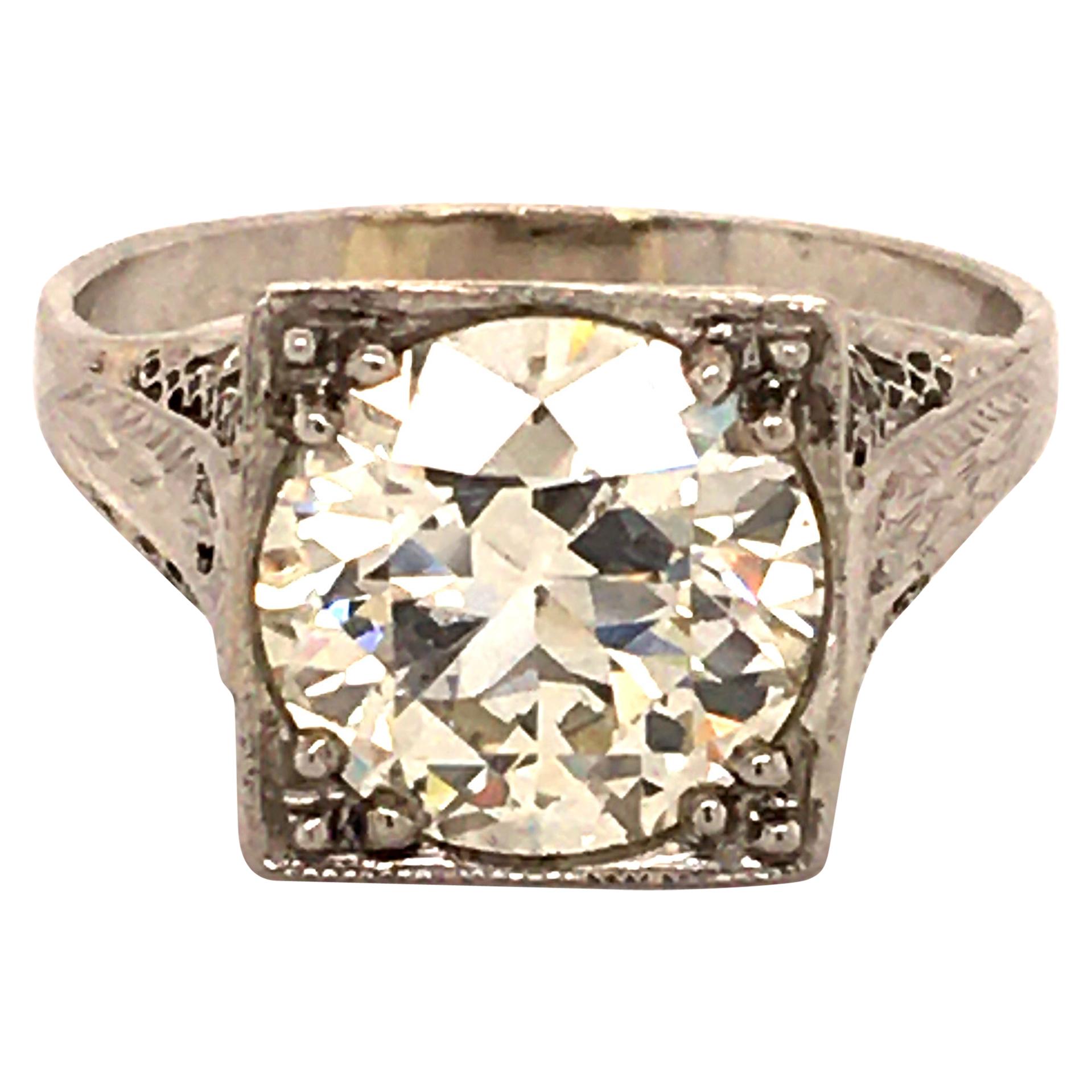 Antique GIA Certified Old Cut Diamond Ring in Platinum