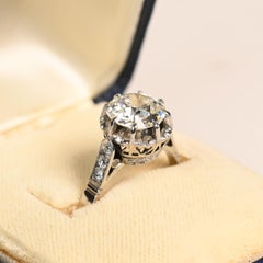 Antique GIA Diamond Ring. 2.30ct Old European Cut Diamond Engagement Ring J SI2