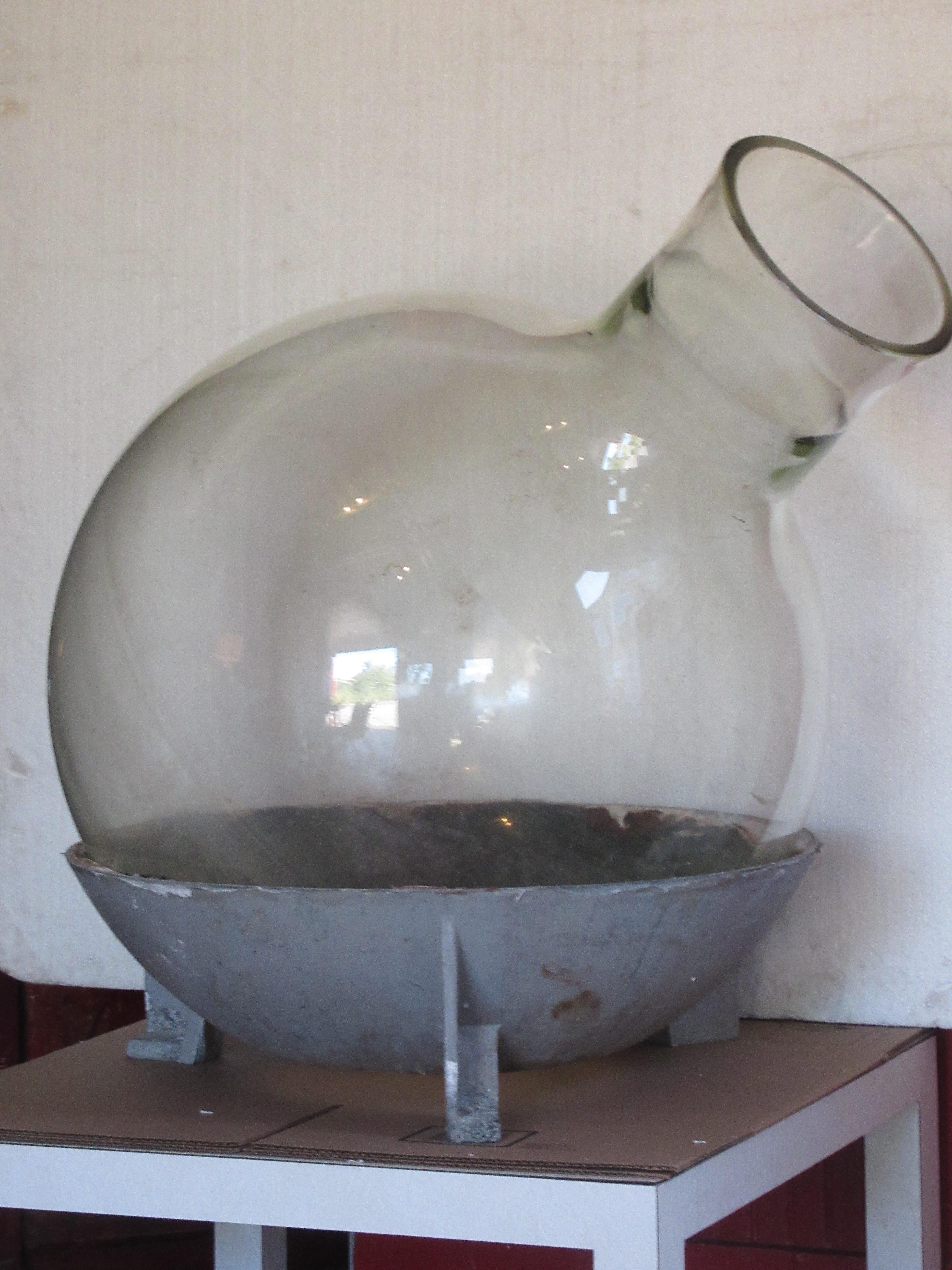 Antique Giant Sized Industrial Glass Laboratory Bottle with Stand 7