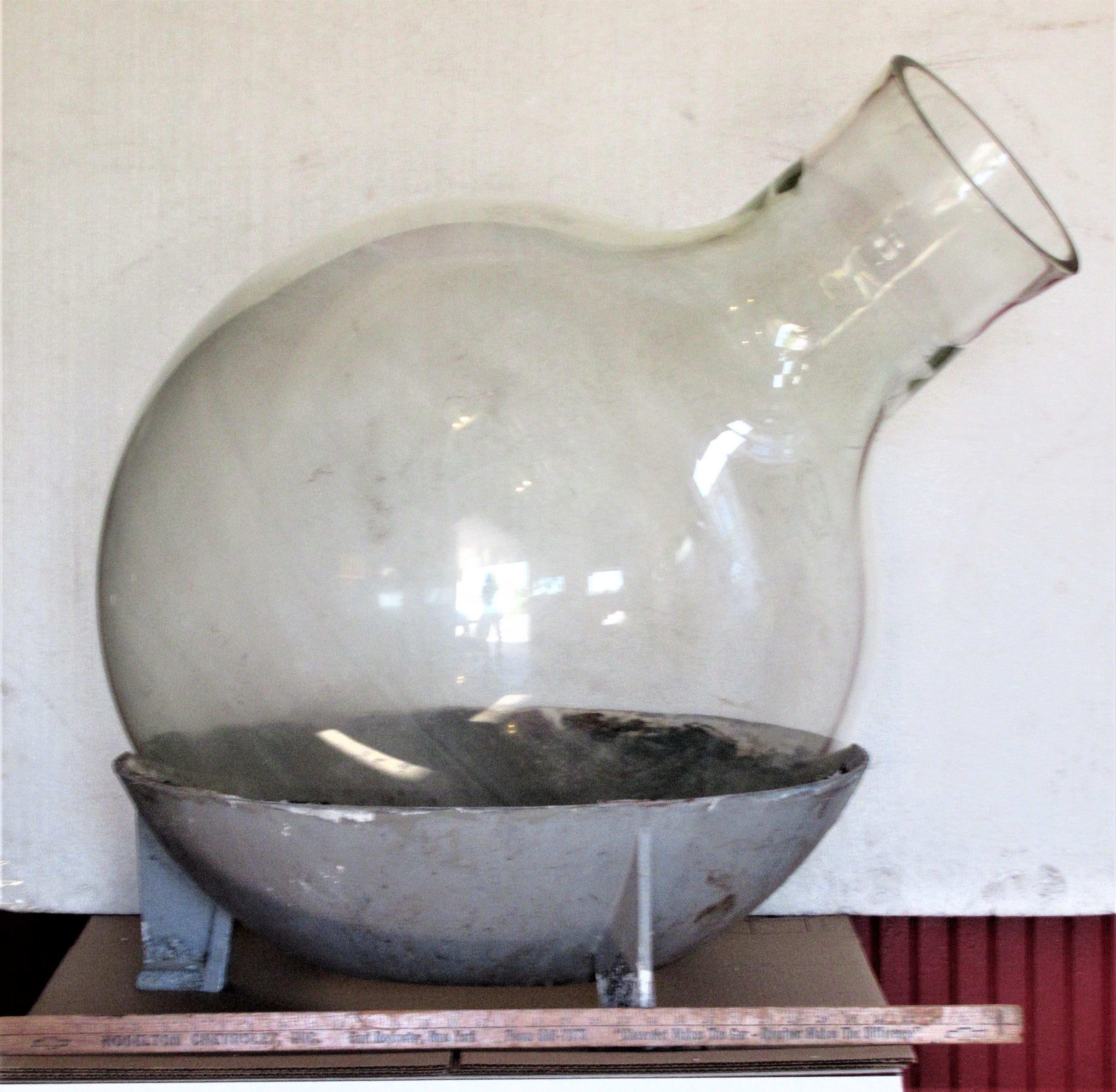 Antique Giant Sized Industrial Glass Laboratory Bottle with Stand 8