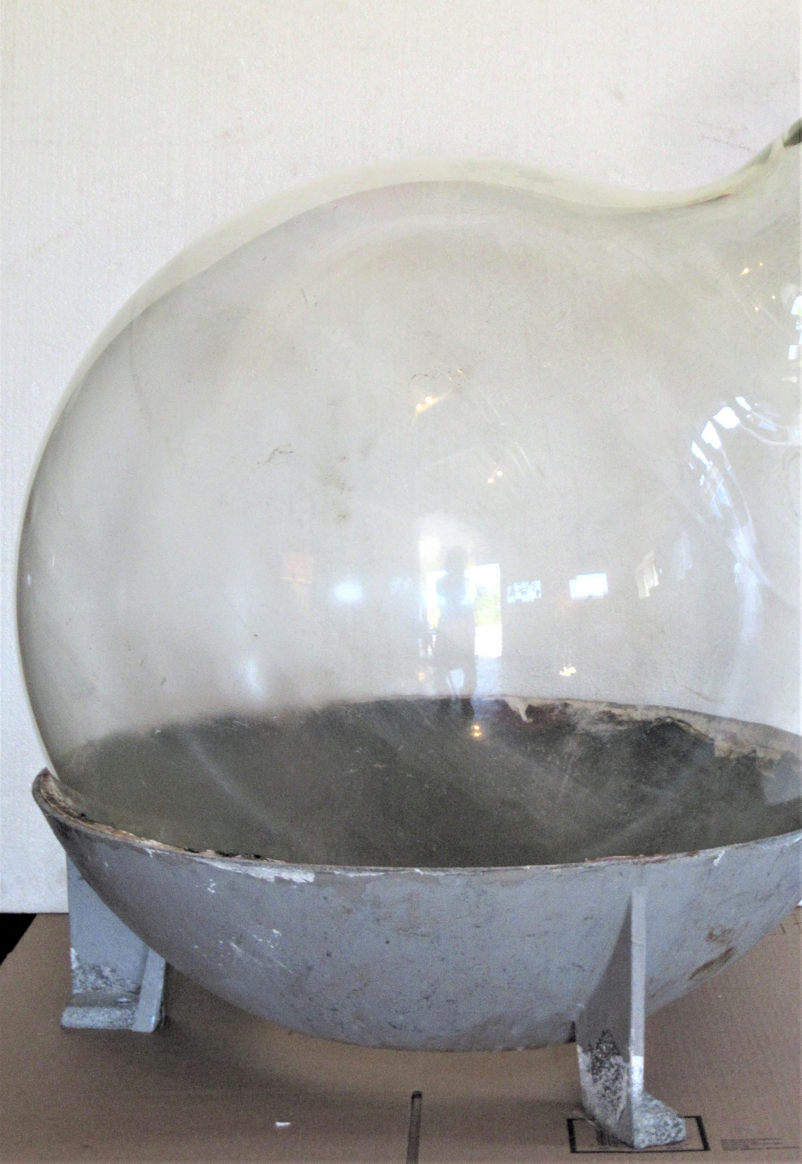 Antique Giant Sized Industrial Glass Laboratory Bottle with Stand In Good Condition In Rochester, NY