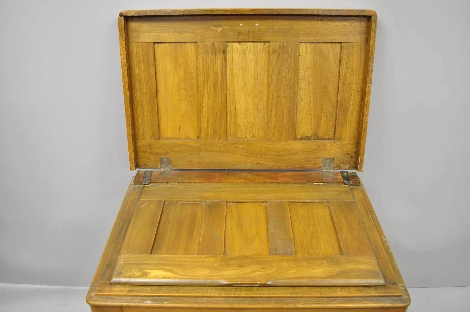 19th Century Antique Gibson Refrigerator Co. Victorian Small Oak Wood Icebox Ice Chest For Sale
