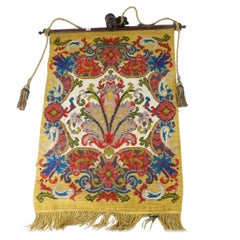Antique Gift-Sized French Tapestry with Floral Medallion Design - Rug & Kilim