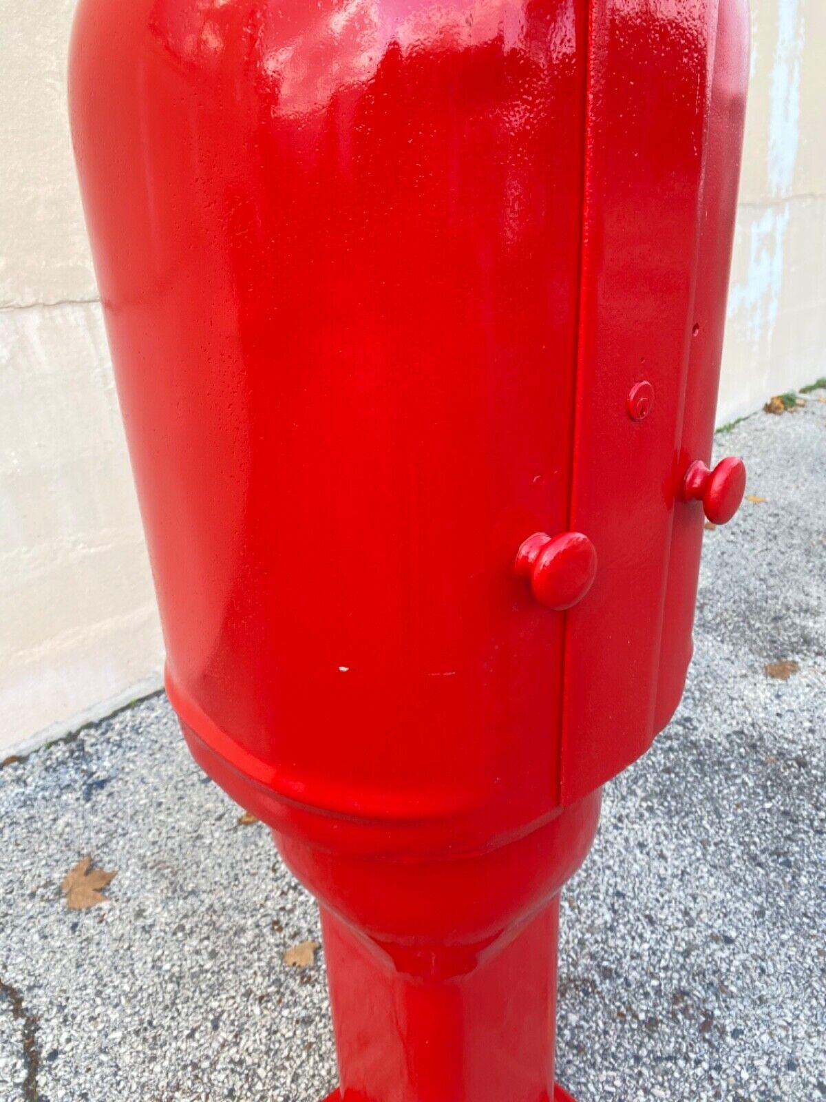 Antique Gilbert & Barker Red Self Measuring Type 208 Vintage Curbside Gas Pump For Sale 1