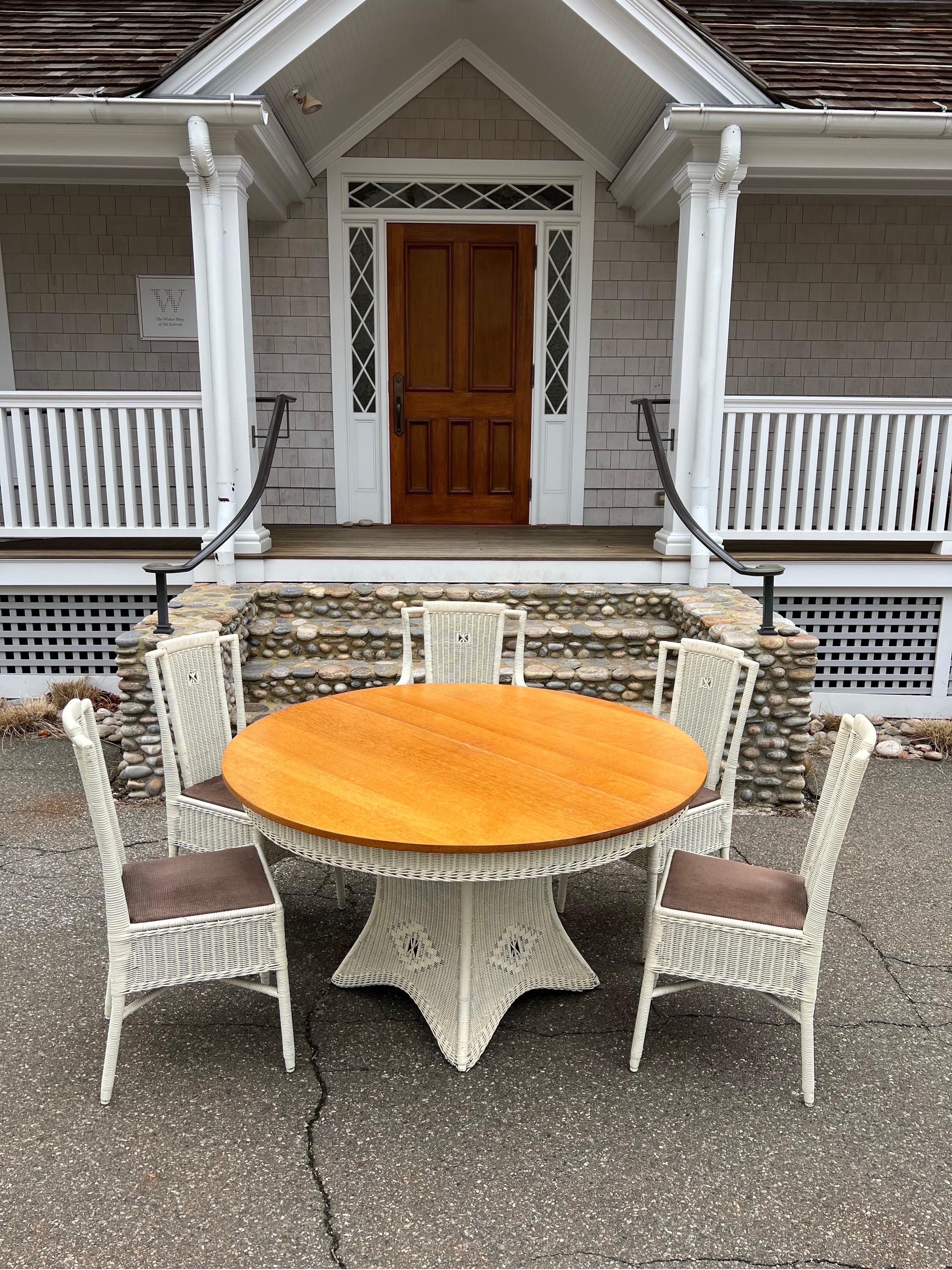 Hand-Woven Antique Gilbert Prince Wicker Dining Set For Sale