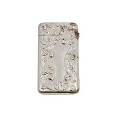 Antique Gilbert Sterling Silver Match Safe Vesta Case with Monogram #21300