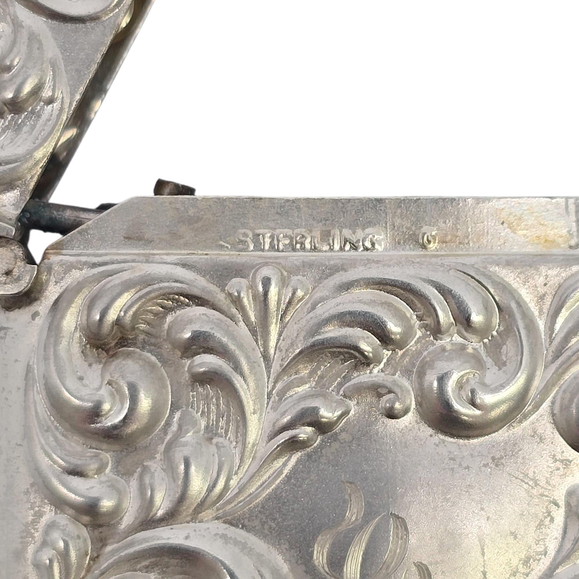Antique Gilbert Sterling Silver Match Safe Vesta Case with Monogram #21300 For Sale 2