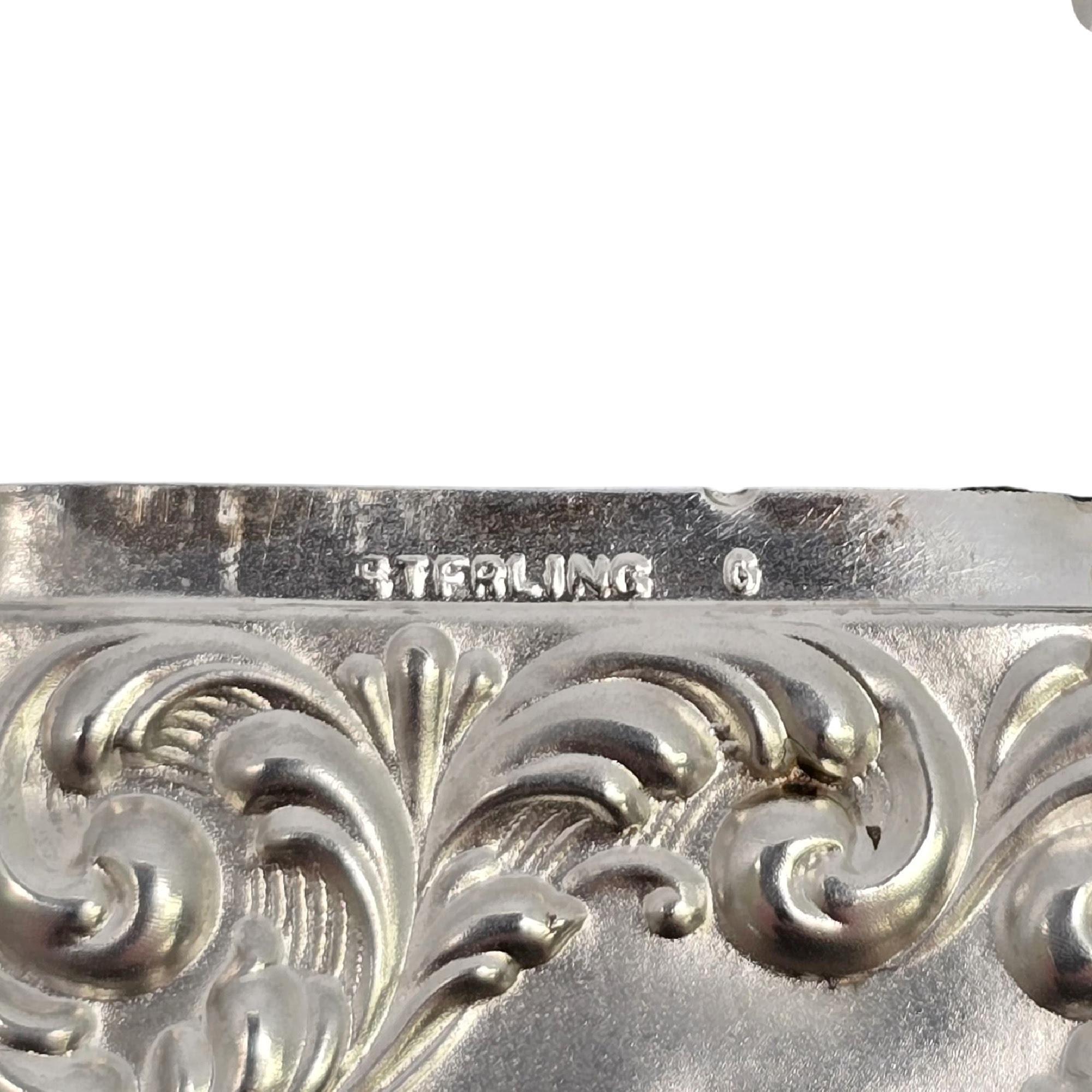 Antique Gilbert Sterling Silver Match Safe Vesta Case with Monogram #21300 For Sale 3