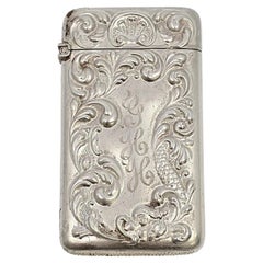 Antique Gilbert Sterling Silver Match Safe Vesta Case with Monogram #21300