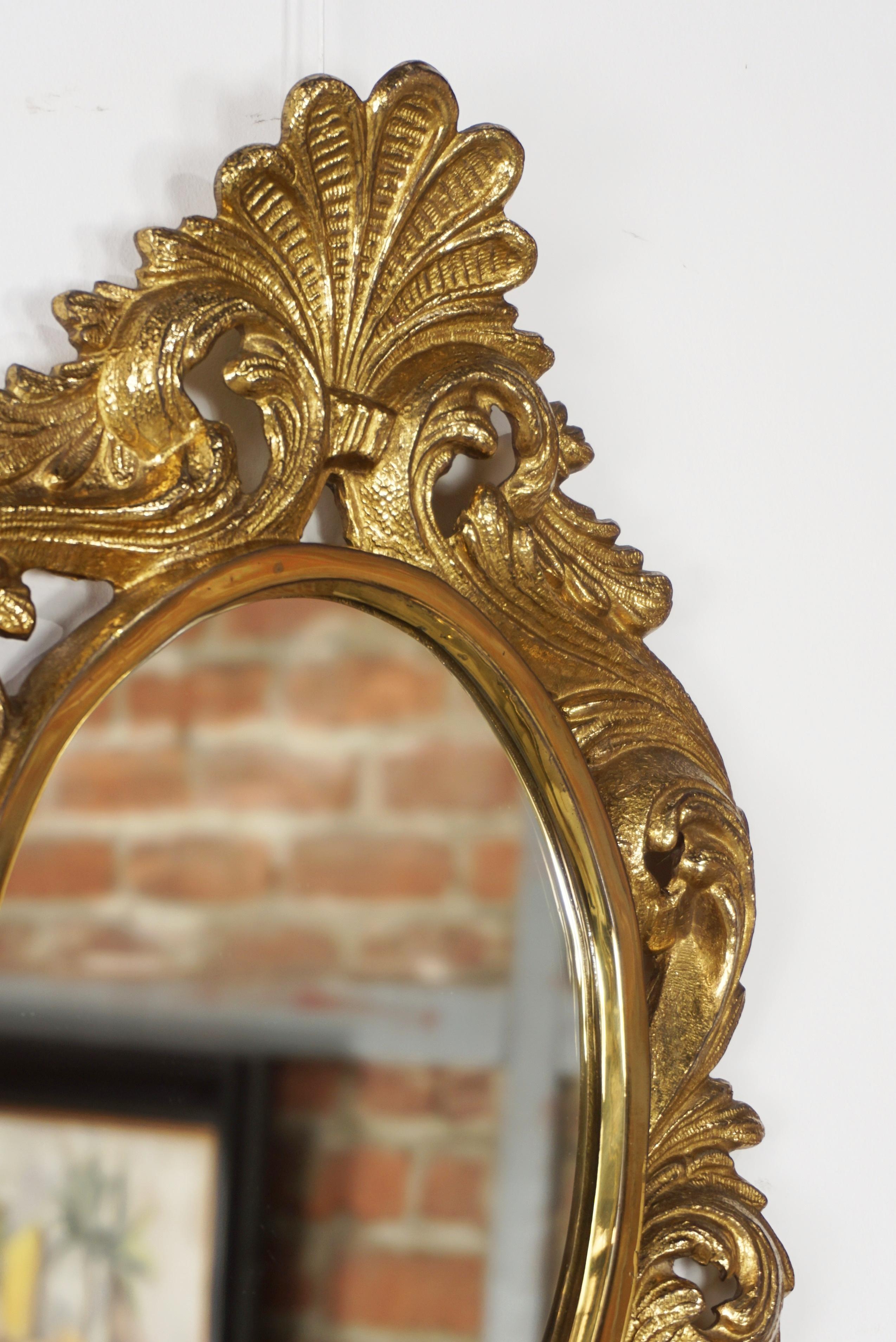 Régence Antique Gilded Bronze Regency and Rocaille French Mirror