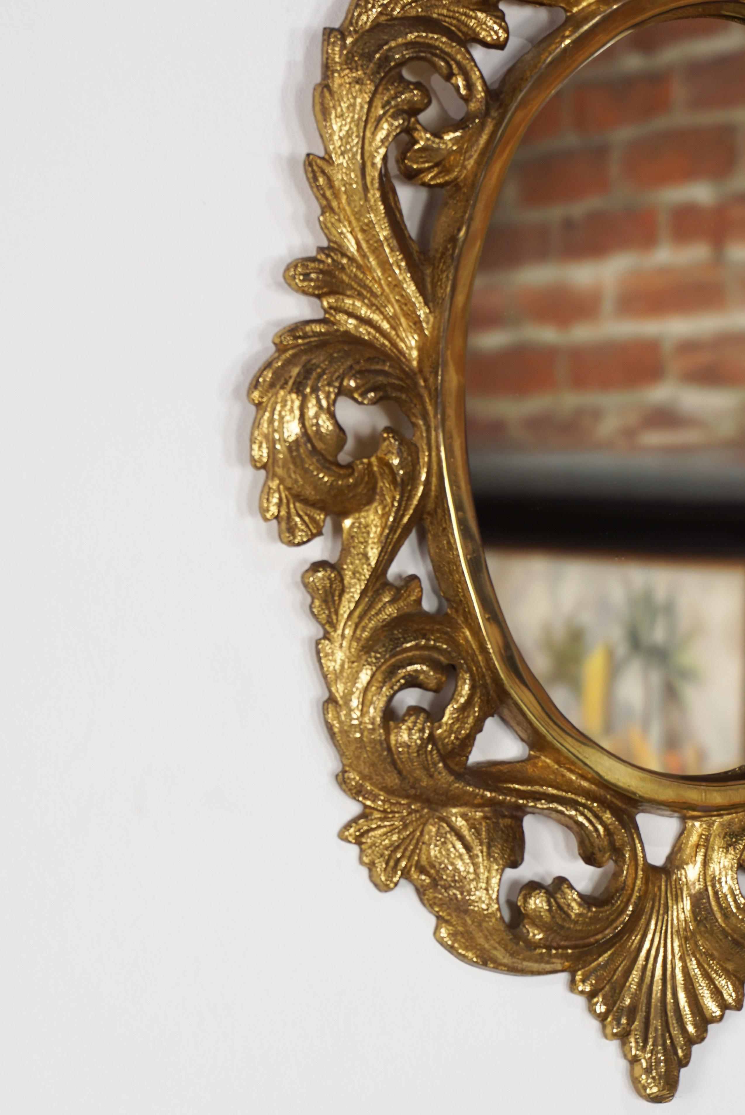 20th Century Antique Gilded Bronze Regency and Rocaille French Mirror