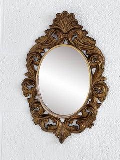 Antique Gilded Bronze Regency and Rocaille Mirror