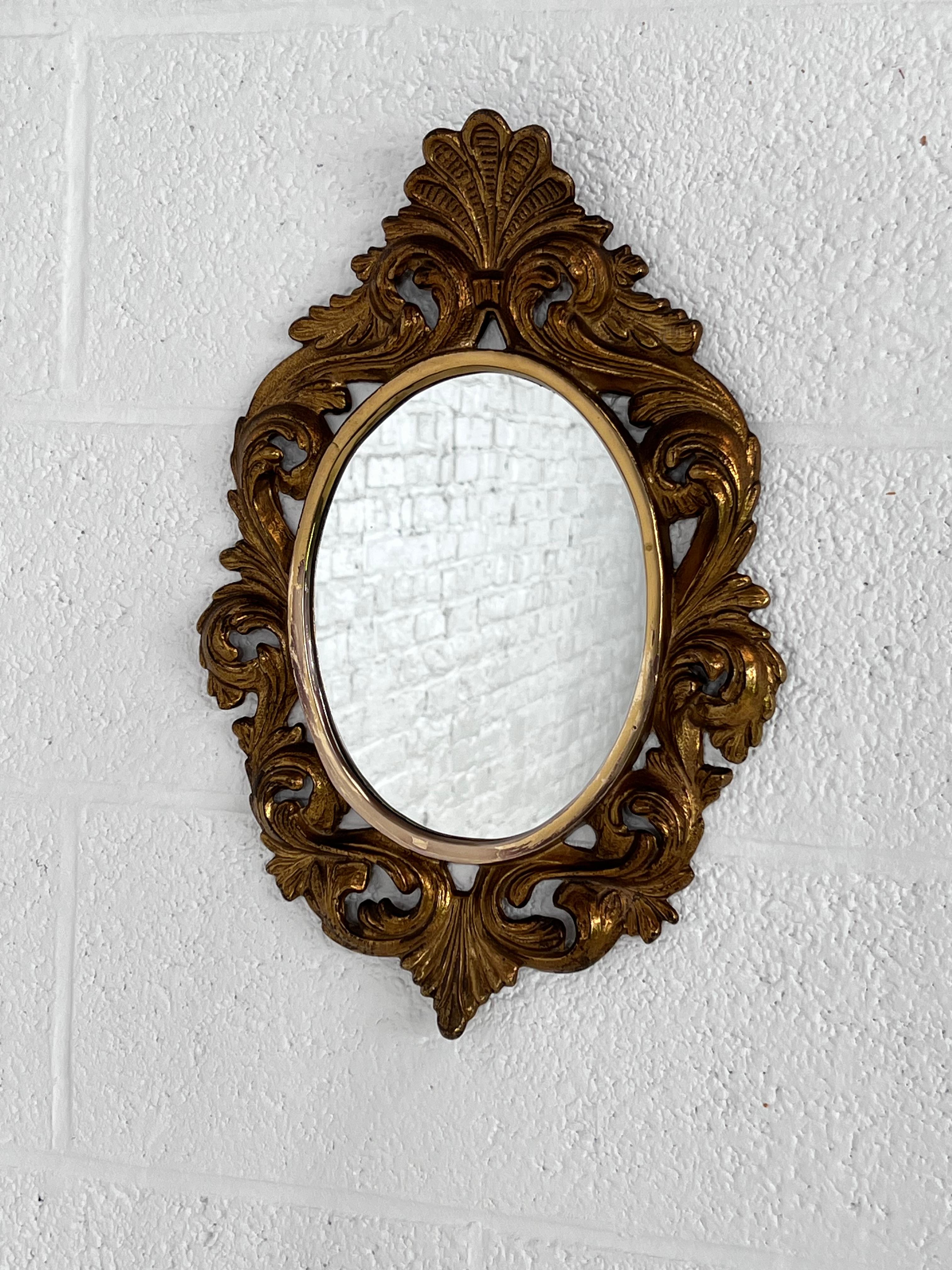 Régence Antique Gilded Bronze Regency and Rocaille Mirror For Sale