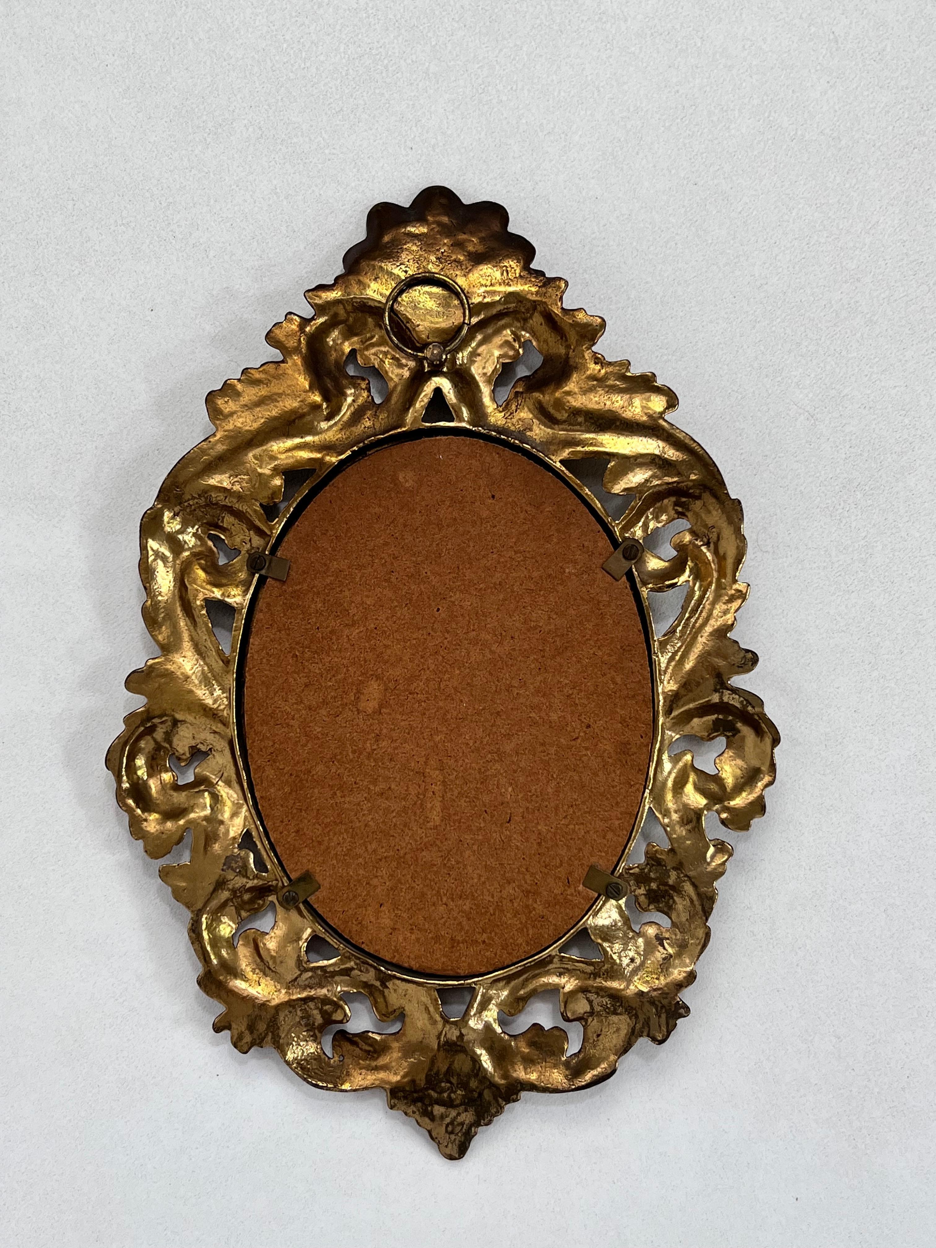 French Antique Gilded Bronze Regency and Rocaille Mirror For Sale