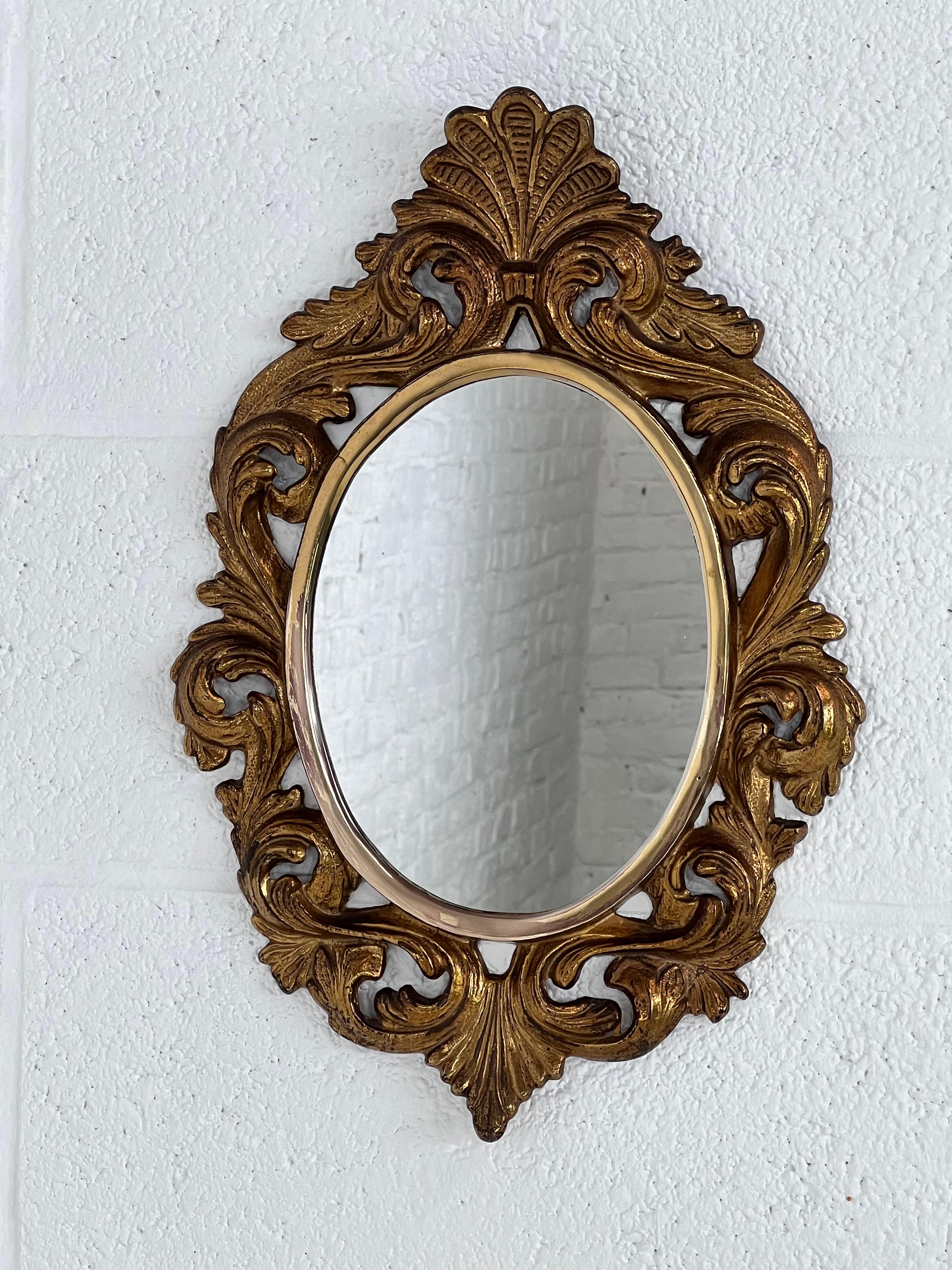 Antique Gilded Bronze Regency and Rocaille Mirror For Sale 2