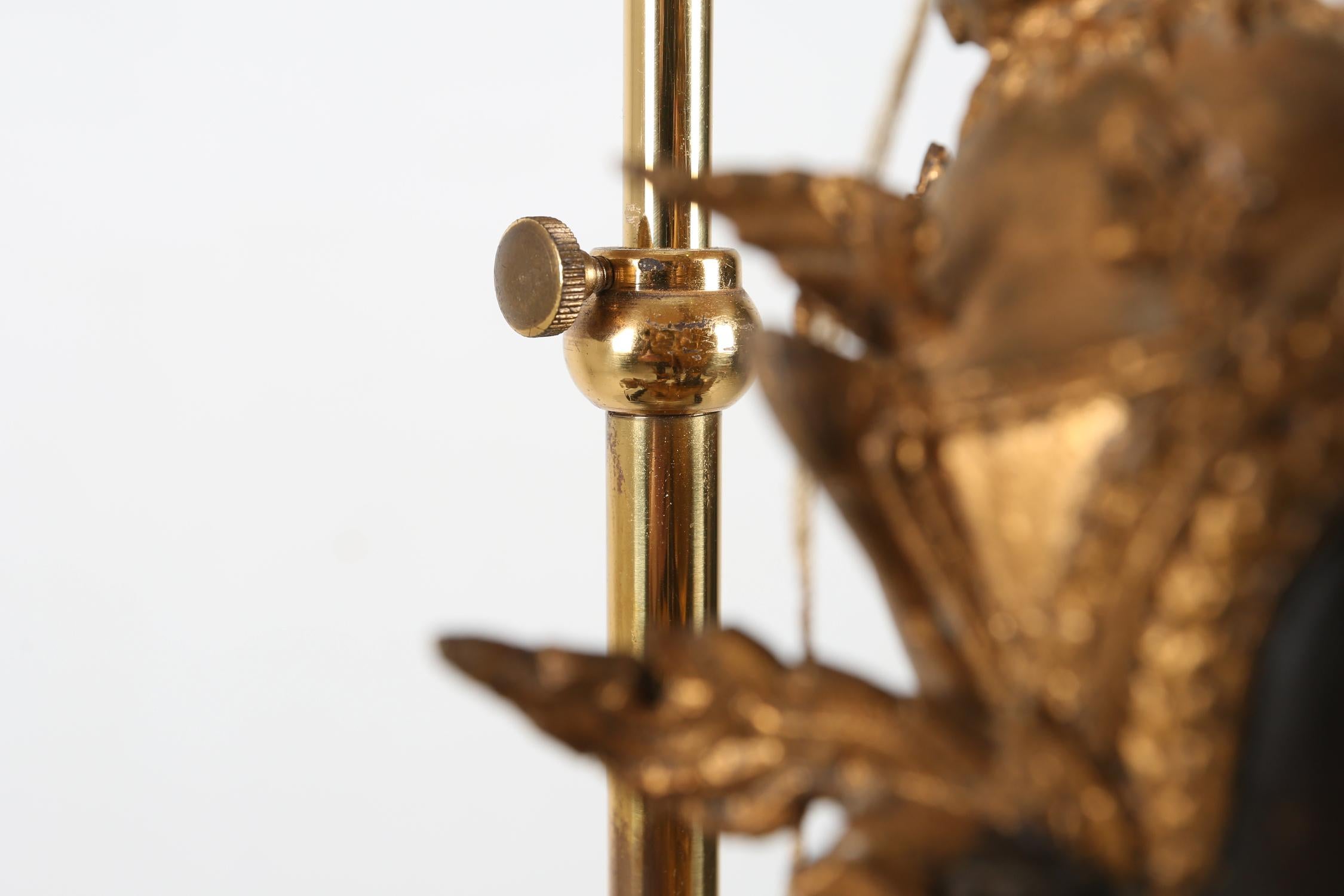 Antique Gilded Bronze Seated Buddha Table Lamp 10
