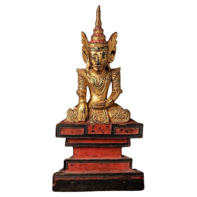 Antique Gilded Burmese Buddha Statue from Burma