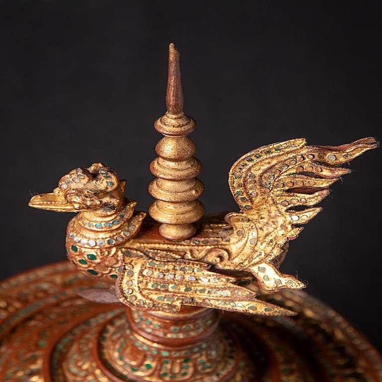 Antique Gilded Burmese Offering Vessel from Burma For Sale 10