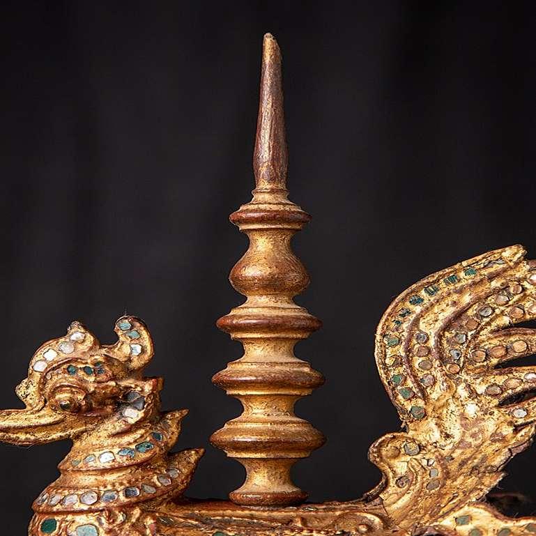Antique Gilded Burmese Offering Vessel from Burma For Sale 11