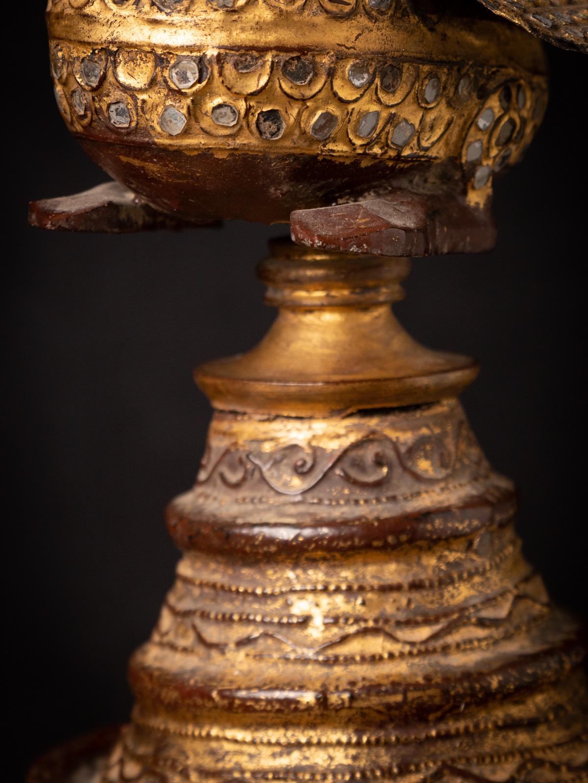 Antique gilded Burmese offering vessel from Burma - Original Buddhas For Sale 6
