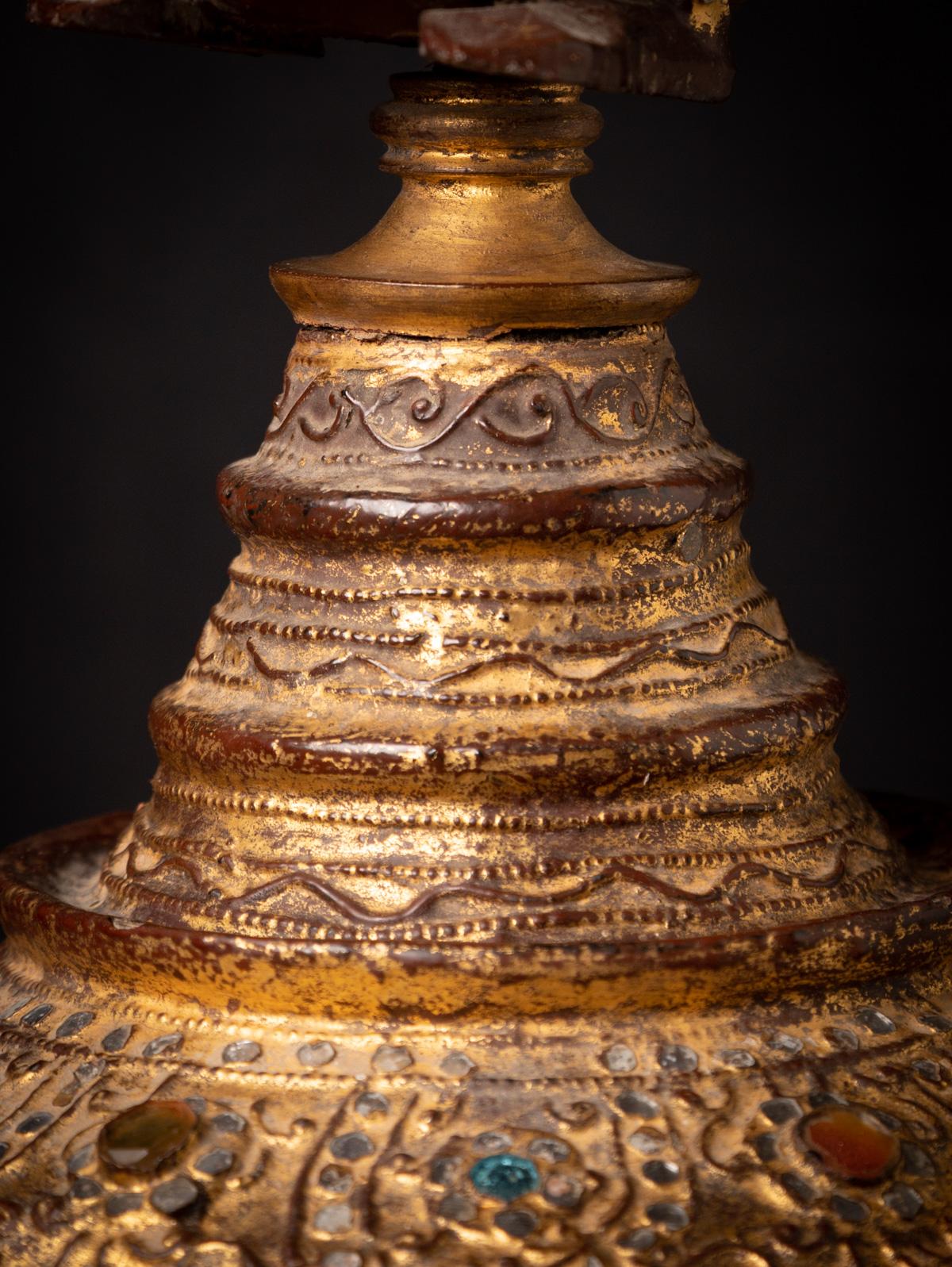 Antikes vergoldetes birmanisches Angebotsgefäß aus Burma – Original Buddhas im Angebot 6
