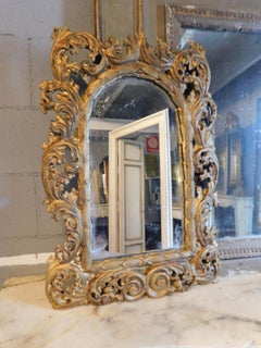 Antique Gilded Mirror, Richly Carved, '700, Italy