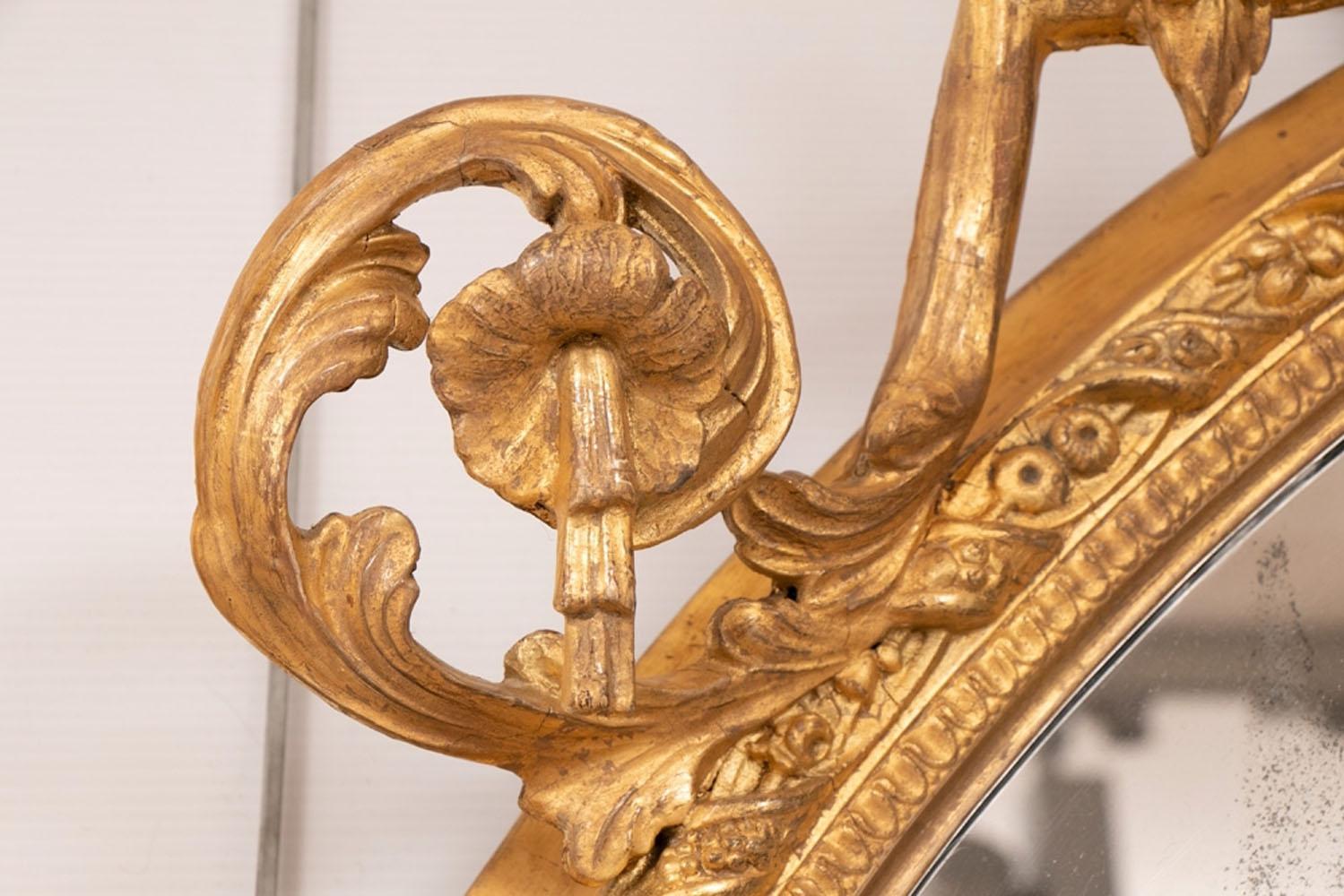 Antique Gilded Oval wall Mirror, circa 1820 For Sale at 1stDibs ...