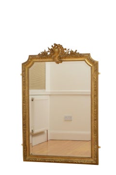 Antique Overmantel Mirror 19Th Century Giltwood Wall Mirror H151cm