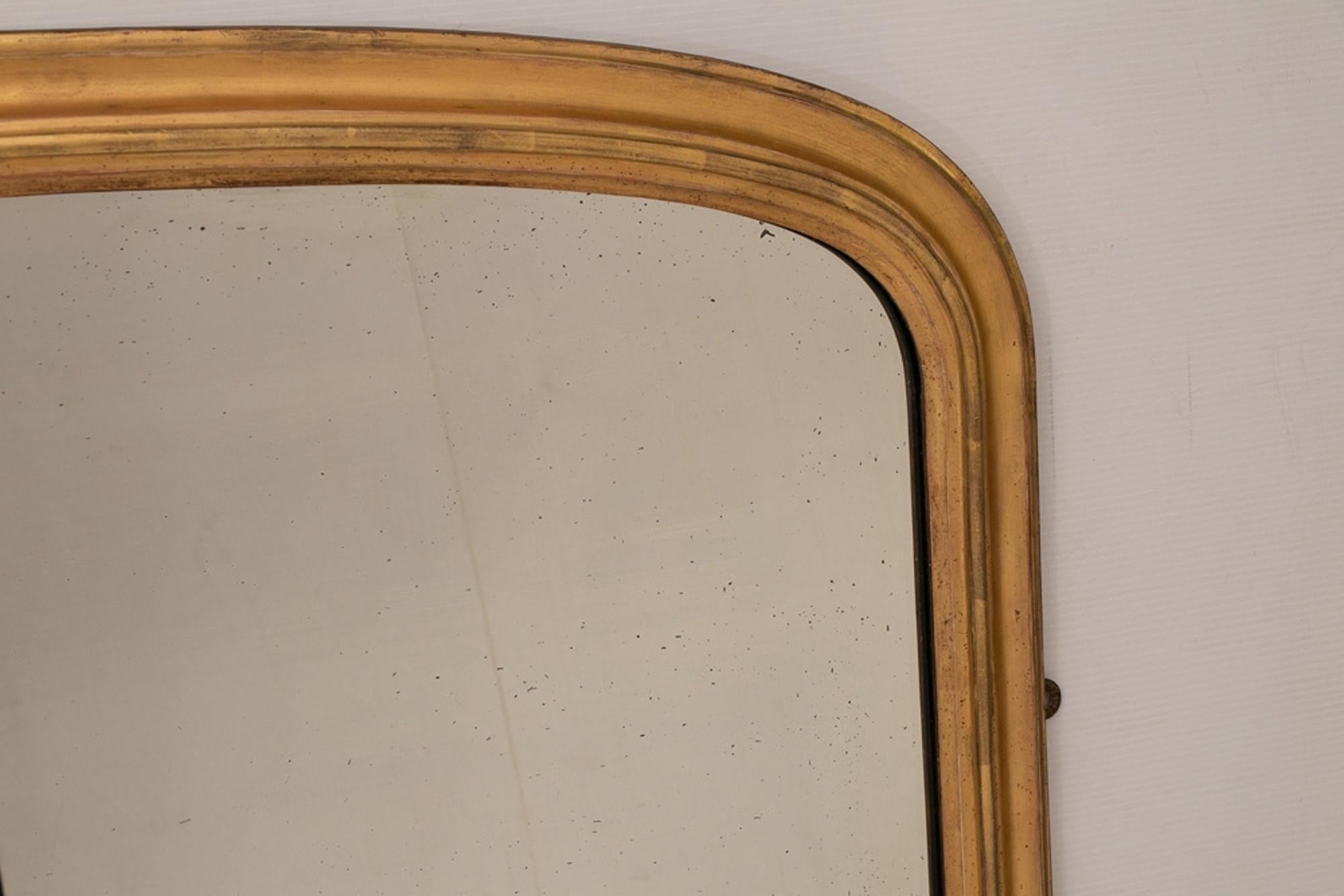 Late 19th Century Antique Gilded Overmantel Mirror, circa 1885