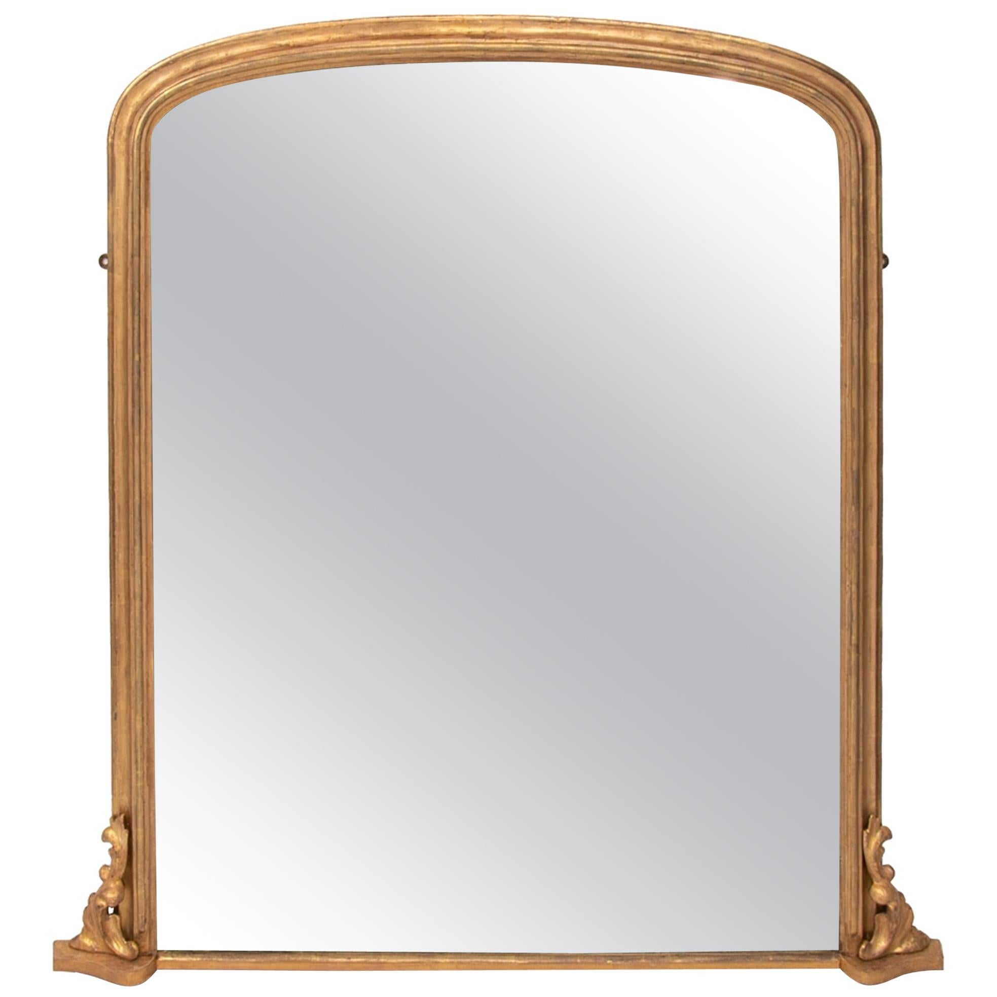 Antique Gilded Overmantel Mirror, circa 1895