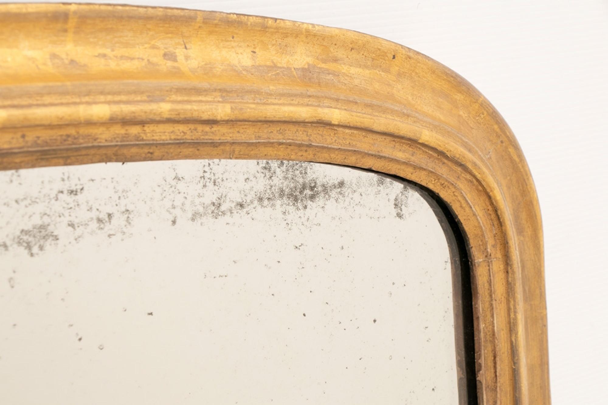 Mid-19th Century Antique Gilded Overmantle Mirror, circa 1860