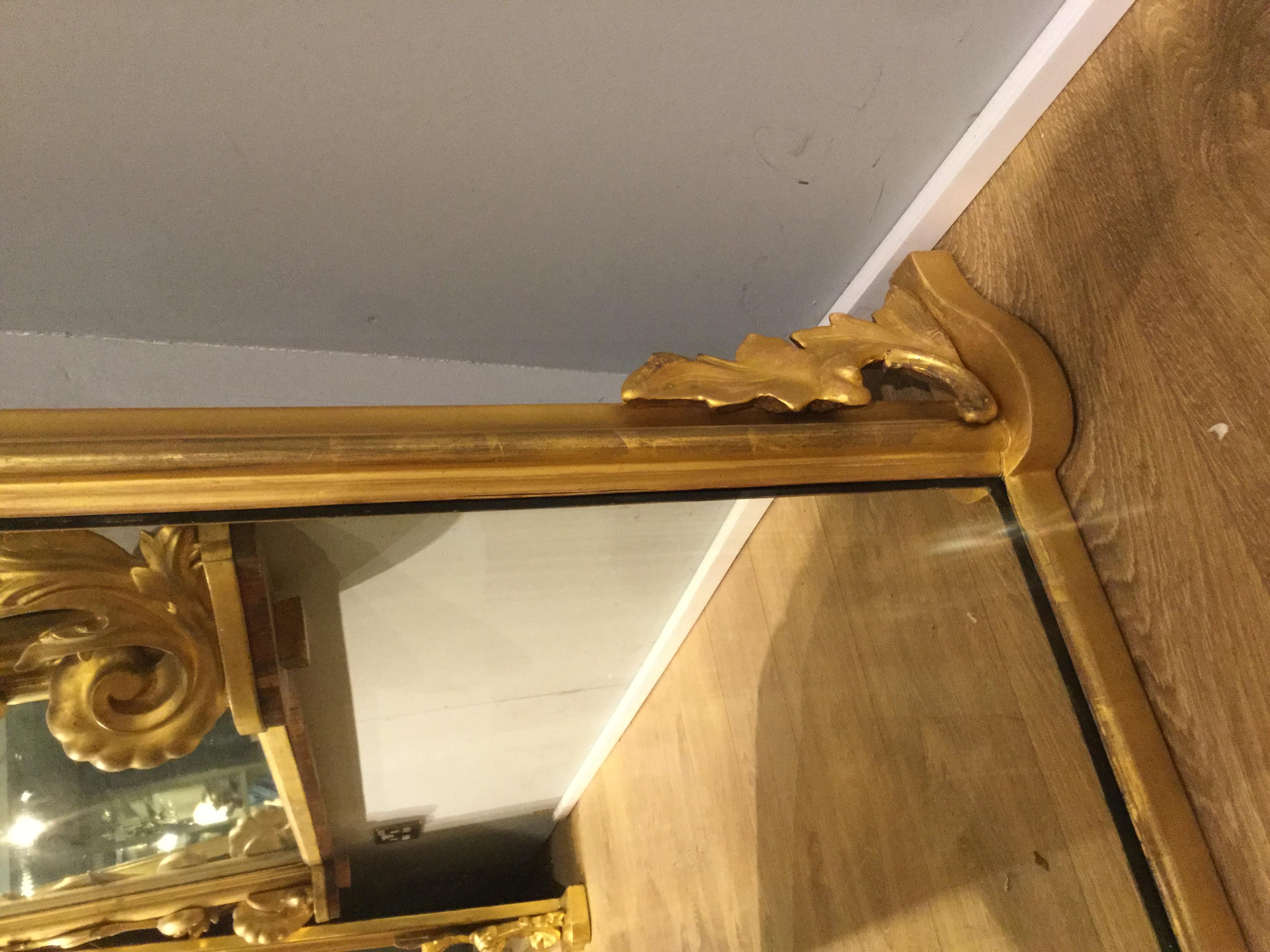 Late 19th Century Antique Gilded Overmantle Mirror