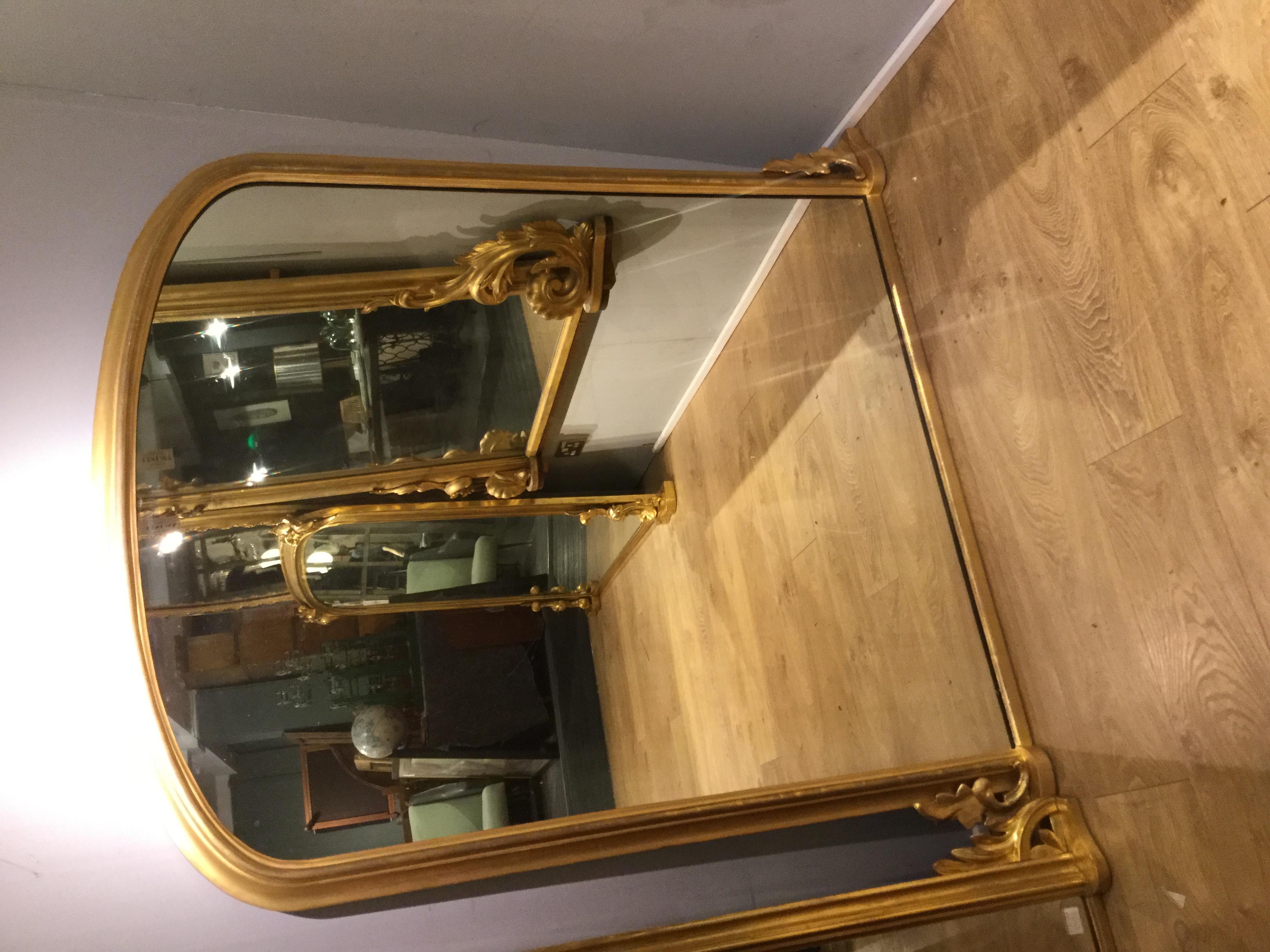 Antique Gilded Overmantle Mirror In Good Condition In London, Greenwich