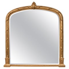 Antique Gilded Overmantle Wall Mirror