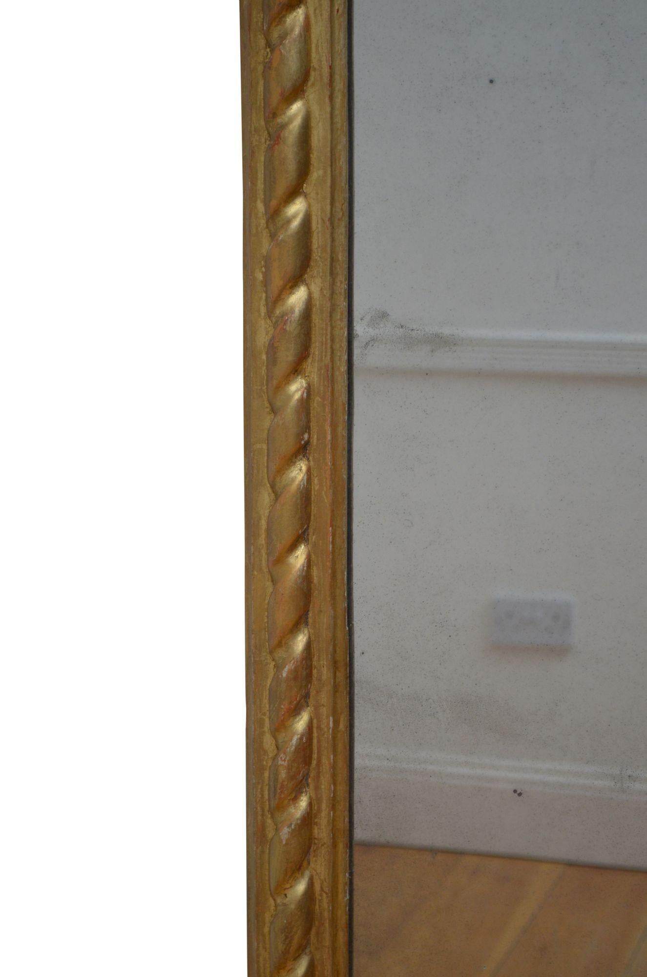 English Antique Gilded Pier Mirror H160cm For Sale