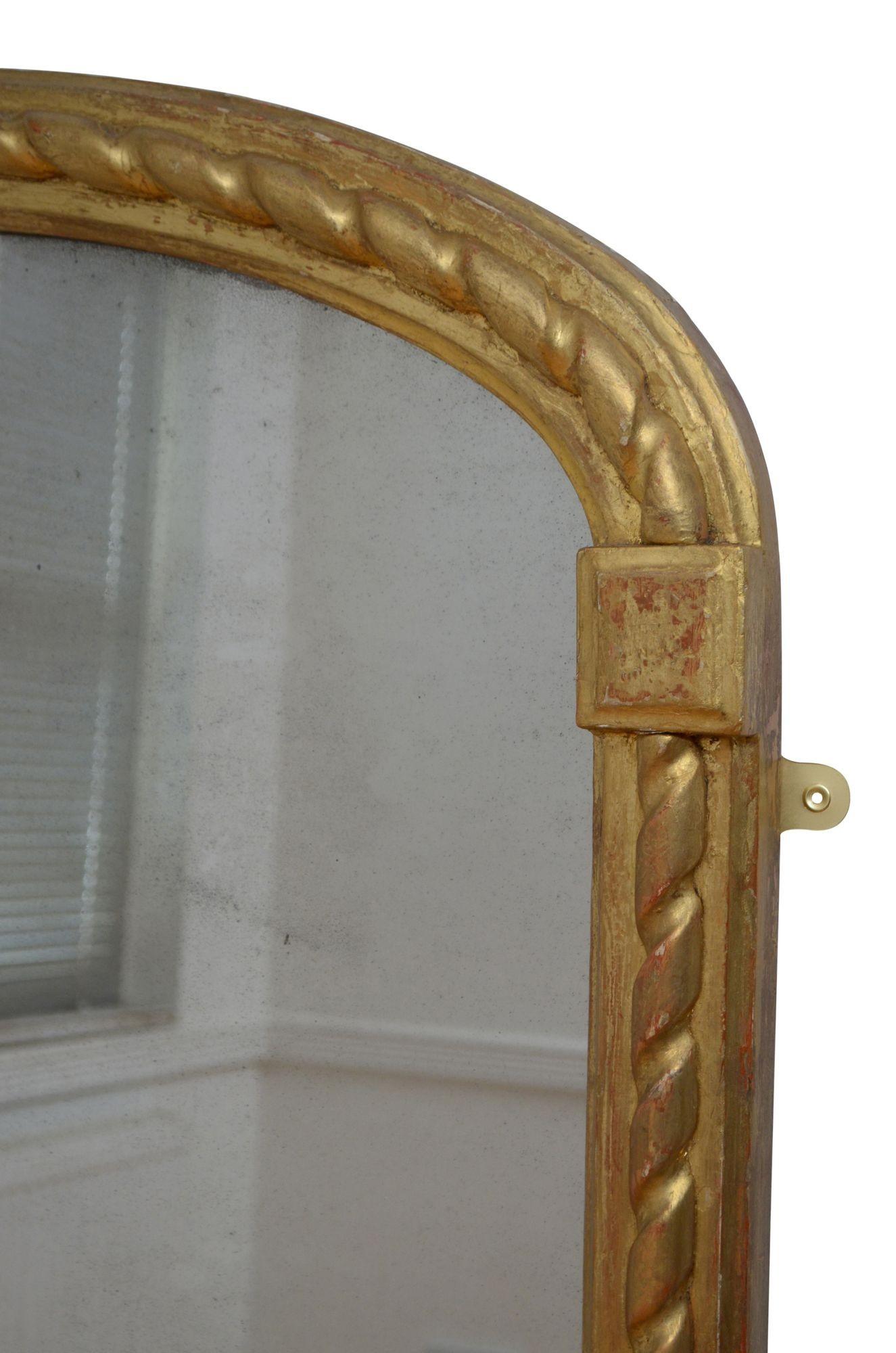 Gesso Antique Gilded Pier Mirror H160cm For Sale