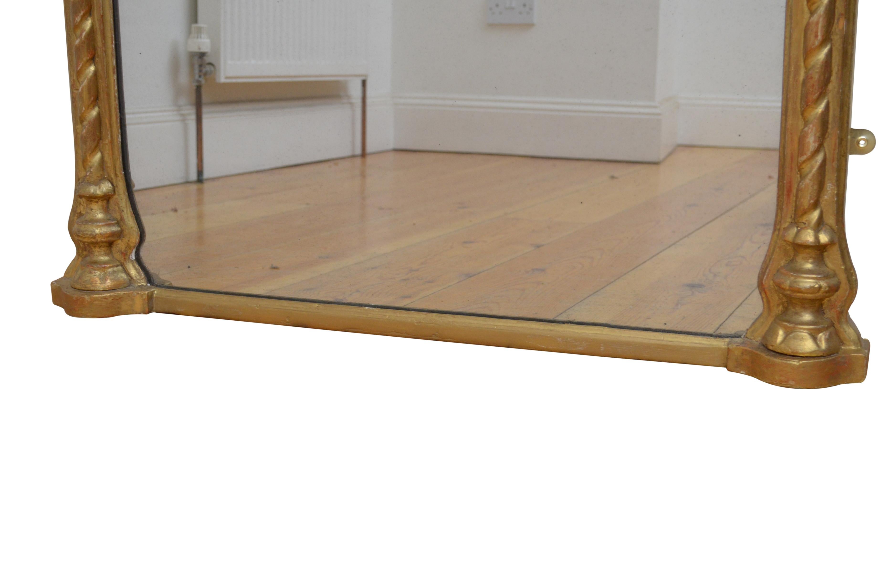 Antique Gilded Pier Mirror H160cm en venta 2