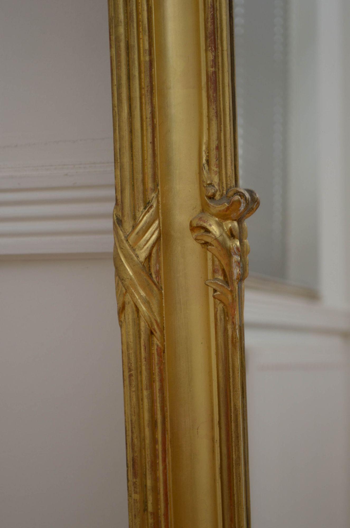 Miroir de pilier ancien doré, H168 cm en vente 10