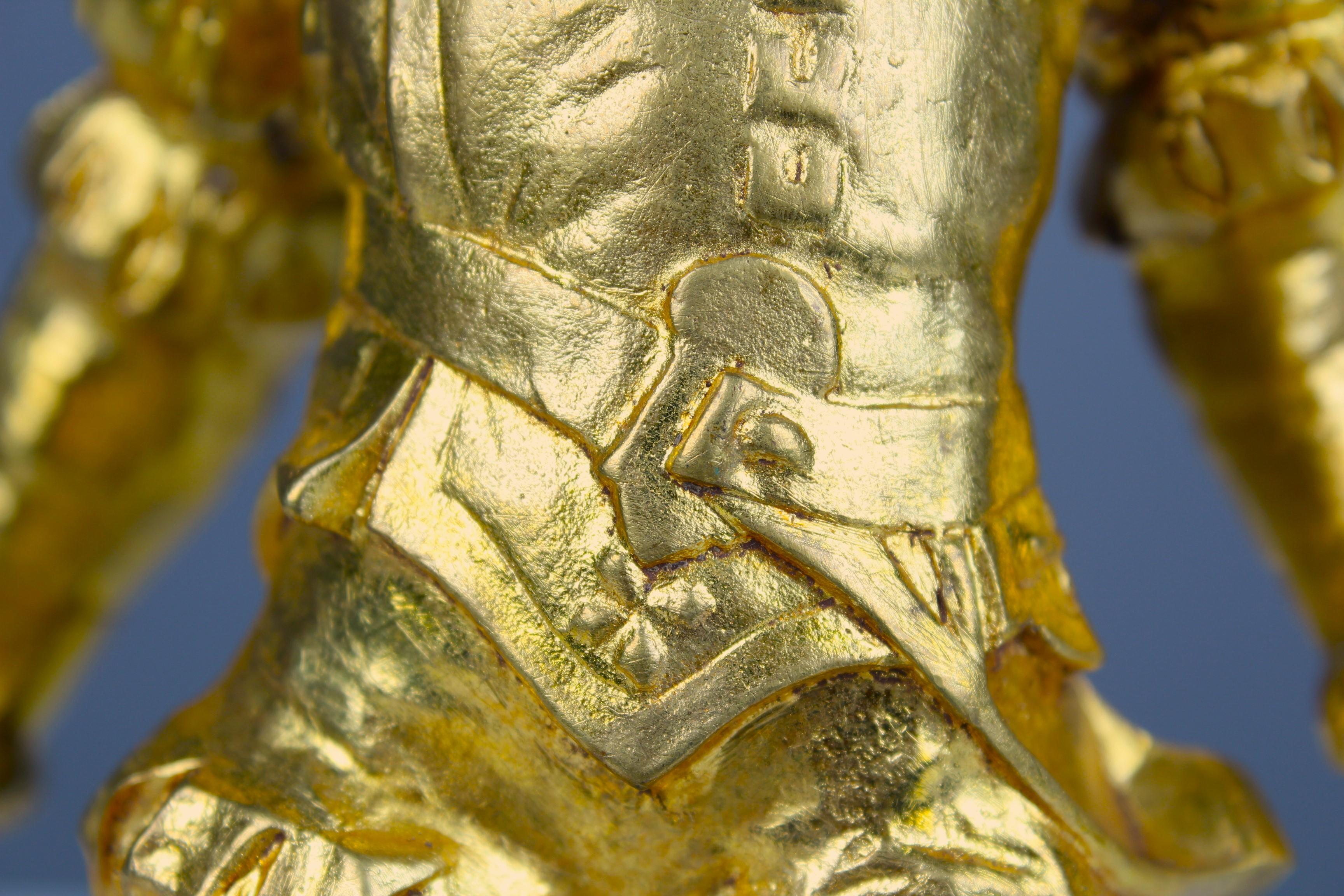 Antike vergoldete Bronzeskulptur, „VALENTIN“, Skulptur im Angebot 11