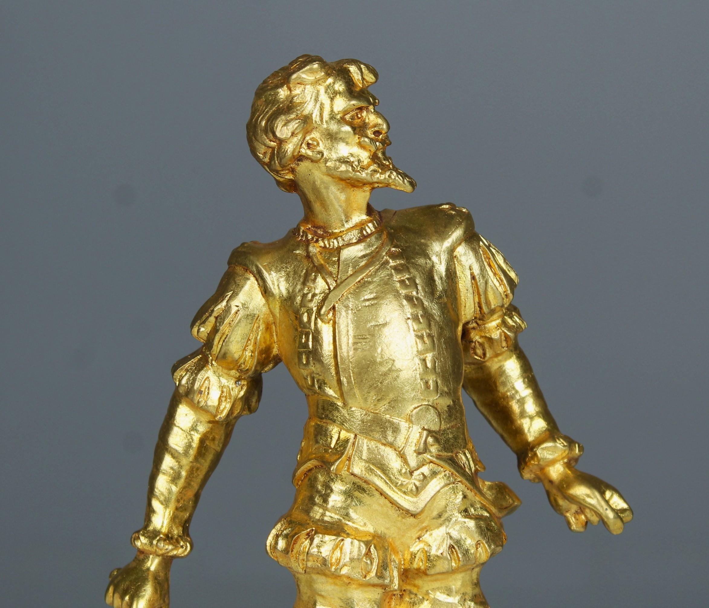 Victorien tardif Sculpture ancienne en bronze doré, 