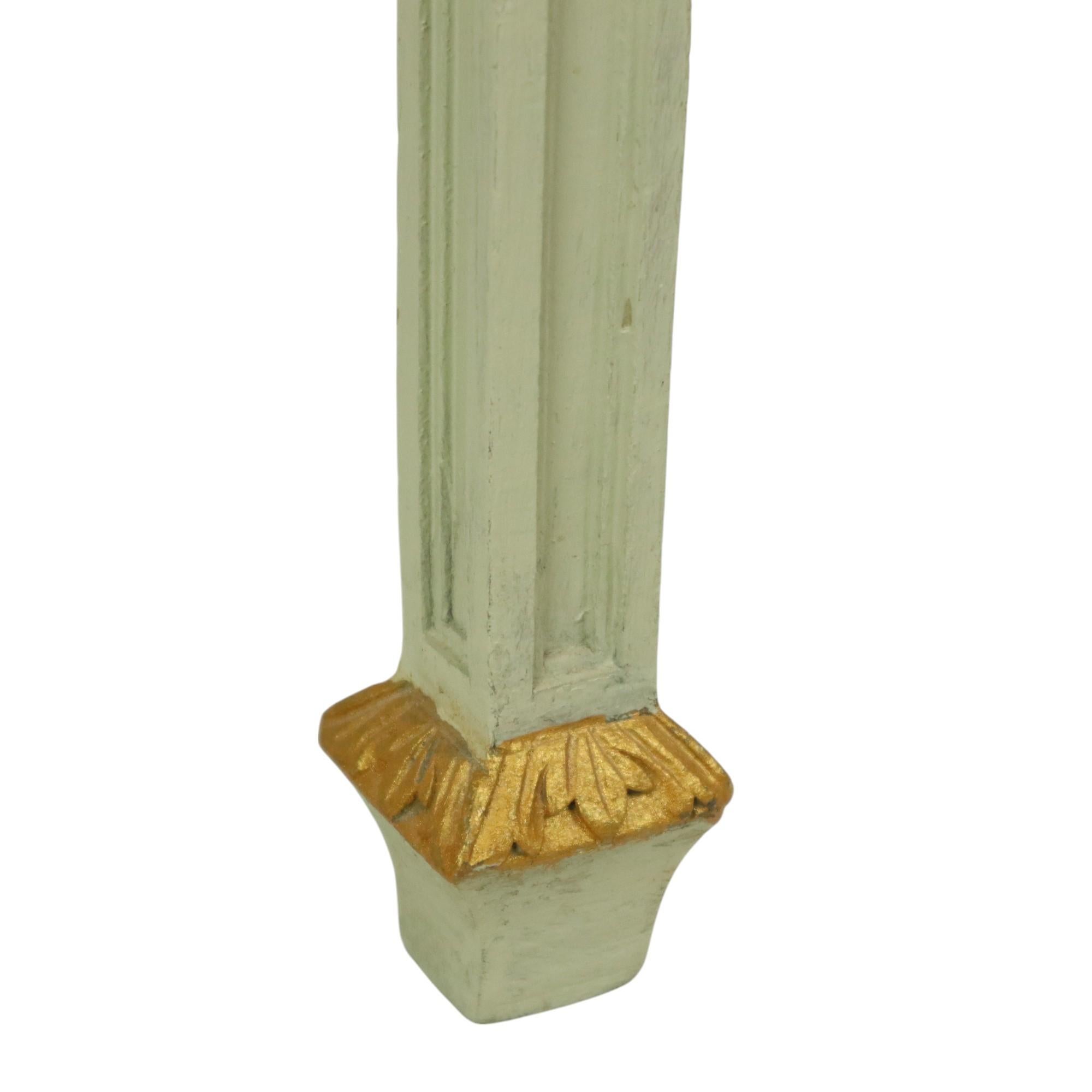 Antique Gilded Side Table Console Green Marble Louis XVI For Sale 7