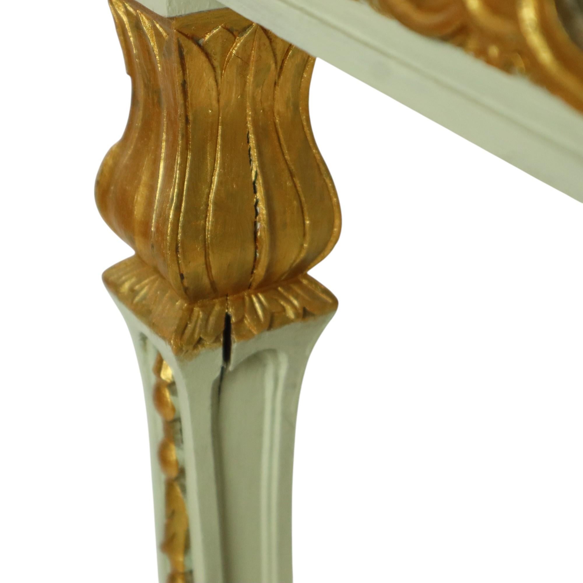 Antique Gilded Side Table Console Green Marble Louis XVI For Sale 13