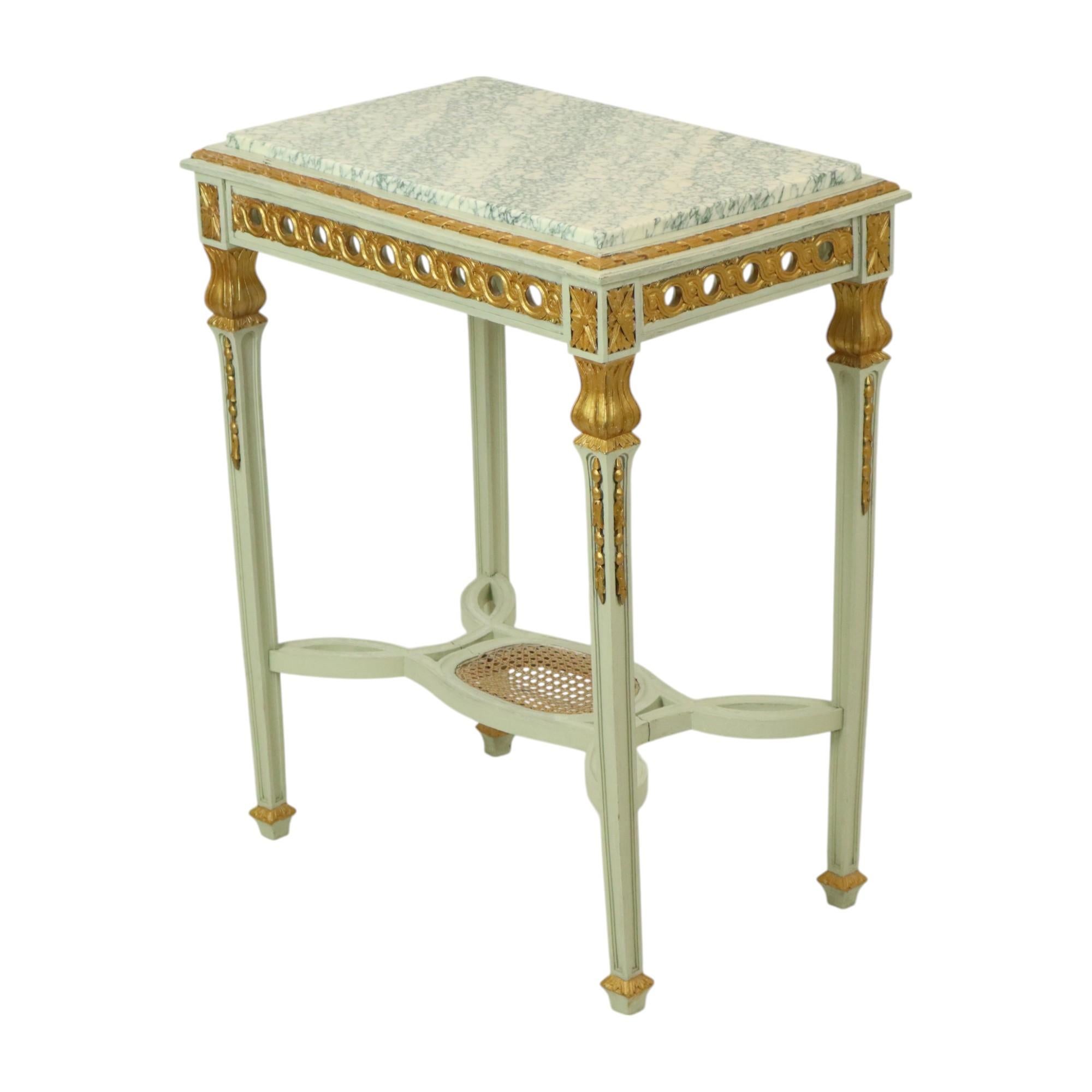Antique Gilded Side Table Console Green Marble Louis XVI In Good Condition For Sale In Poperinge, BE
